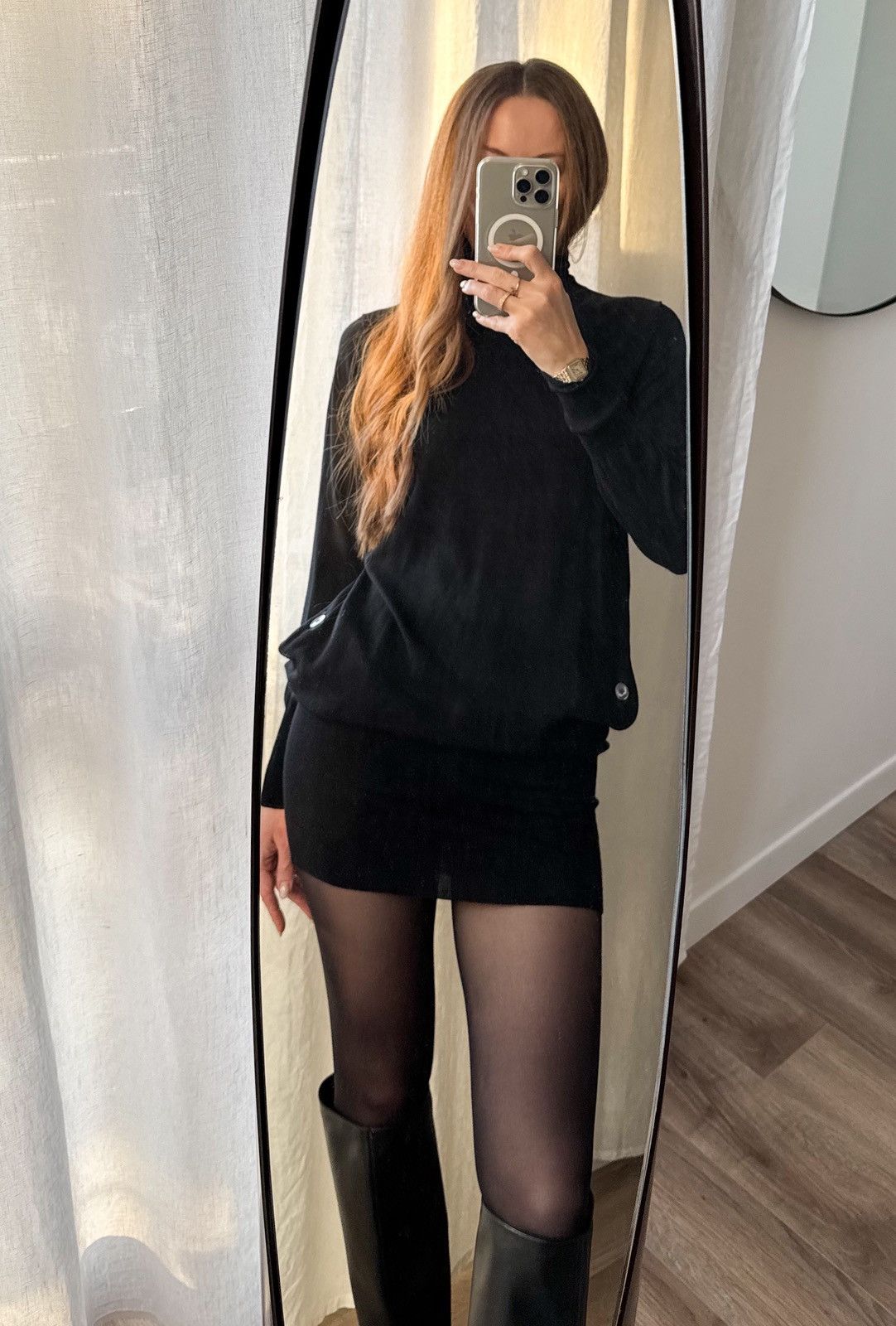 Paul Smith Paul Smith knitted jersey black dress turtleneck avantgarde Size S / US 4 / IT 40 - 4 Thumbnail