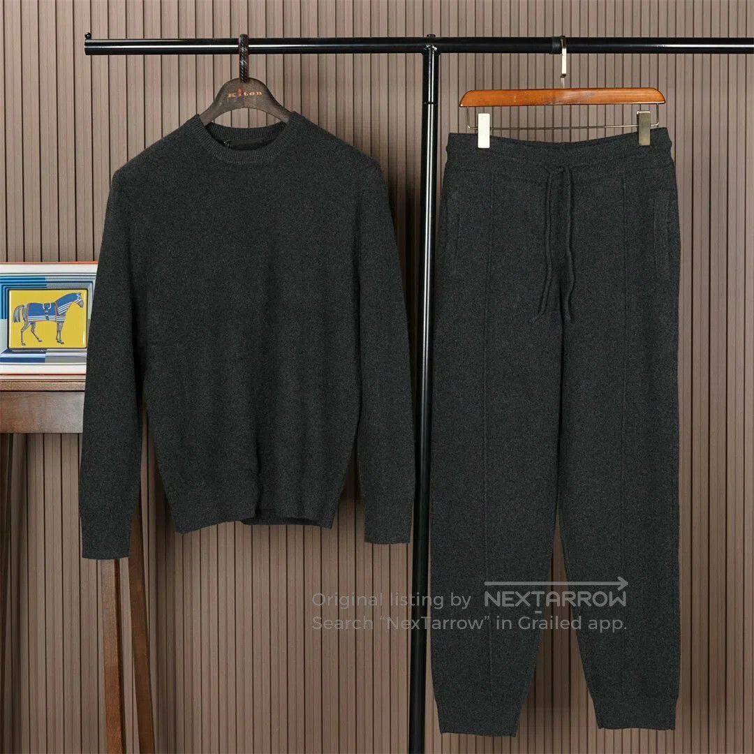 Agnona Agnona Men's Dark Gray Cashmere Set. Size US 34 / EU 50 - 1 Thumbnail