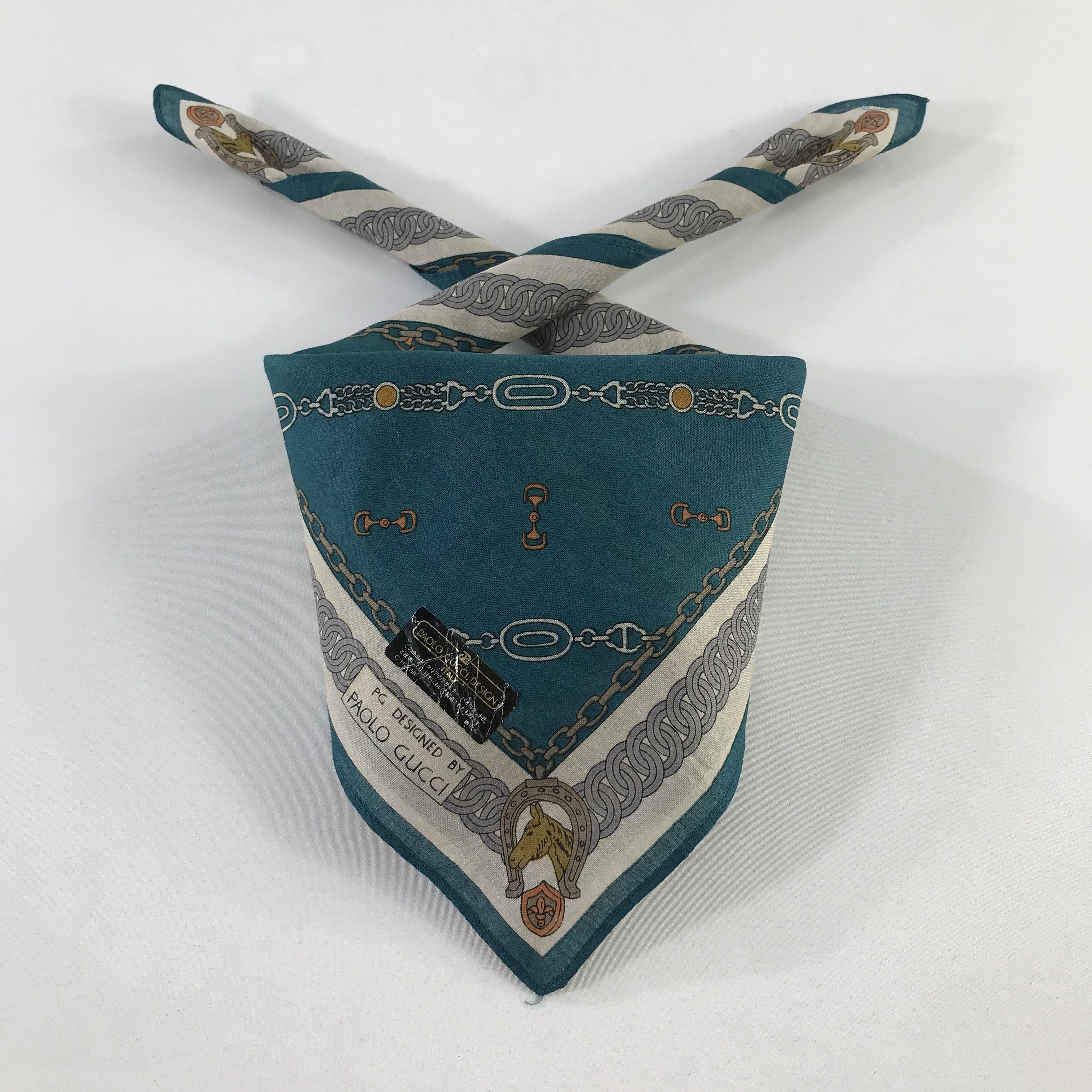 Paolo Gucci × Vintage Paolo Gucci Bandana / Handkerchief / Neckerchief - S865 Size ONE SIZE - 3 Thumbnail