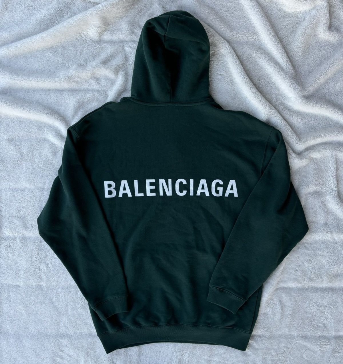 Balenciaga Balenciaga Cypress Green Back Logo Hoodie Size US L / EU 52-54 / 3 - 1 Thumbnail