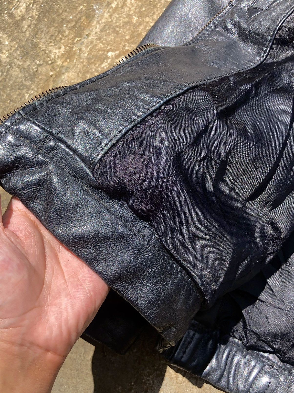Leather 70~80s French Air Force type Leather Jacket Size US L / EU 52-54 / 3 - 12 Thumbnail