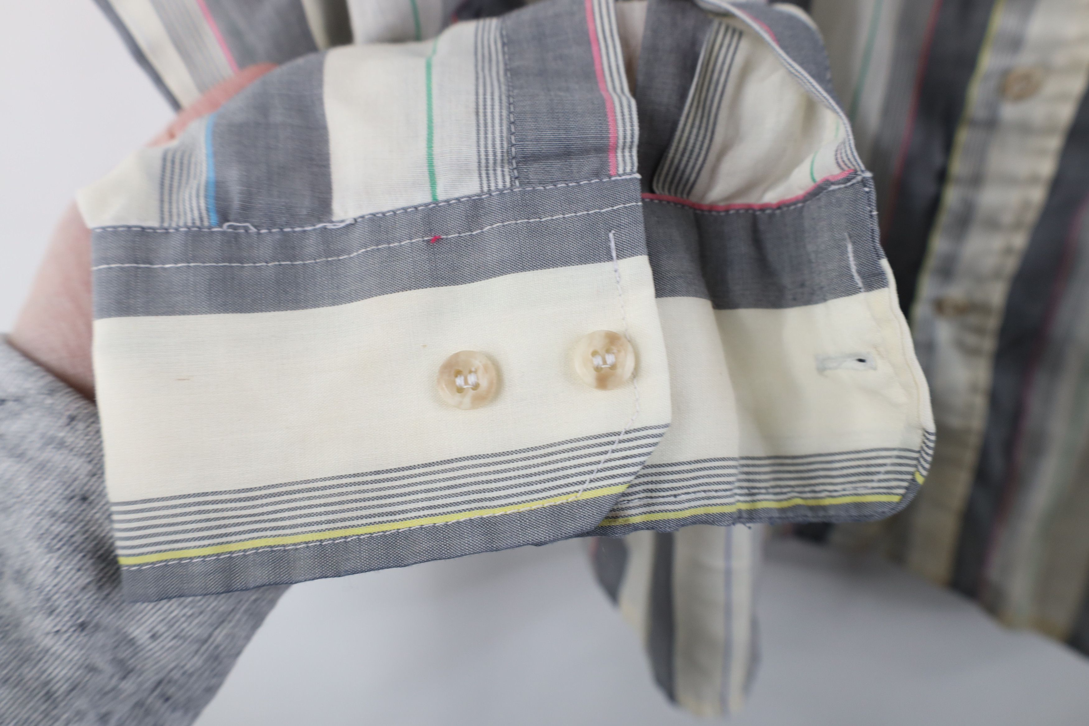 Vintage Vintage 90s Streetwear Sheer Rainbow Striped Button Shirt Size US XL / EU 56 / 4 - 7 Thumbnail