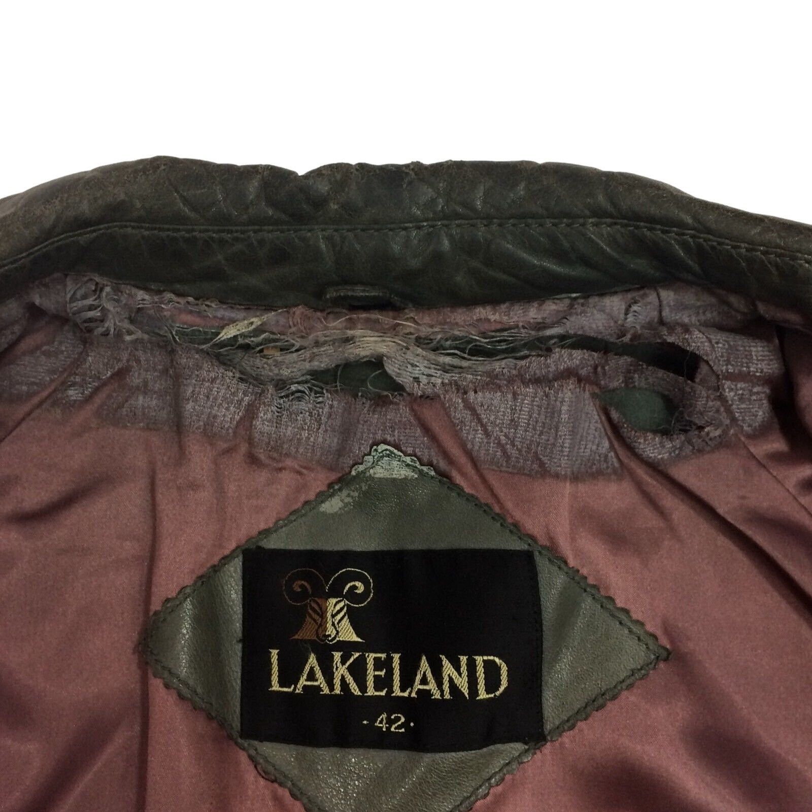 Other Vtg Lakeland Gray DISTRESSED Leather Motorcycle Jacket Size US L / EU 52-54 / 3 - 6 Thumbnail