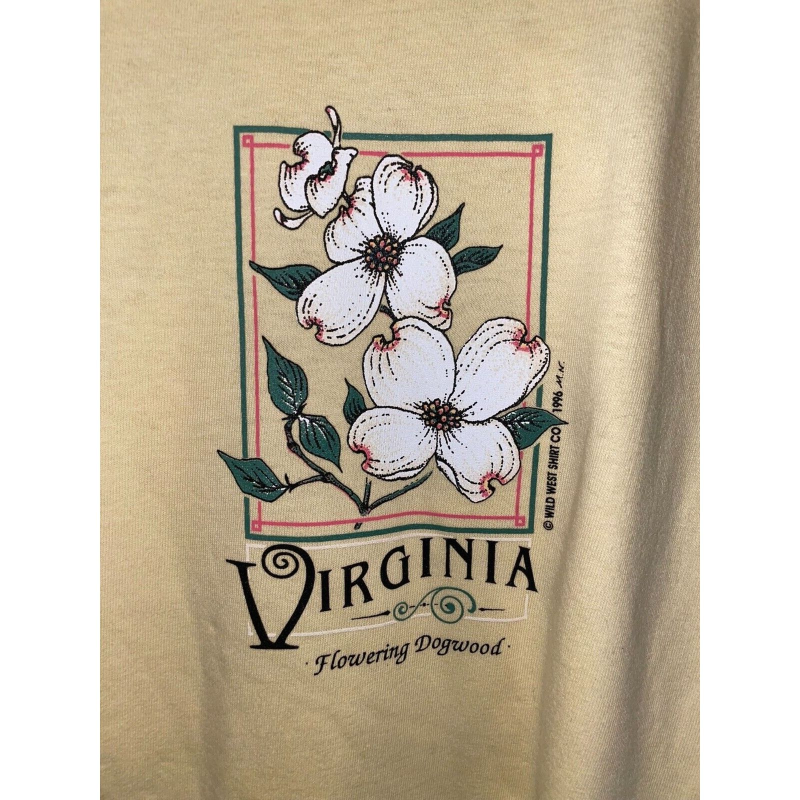 Jerzees Vintage Flowering Dogwood Shirt Virginia Flower Tee VTG 90s Size US L / EU 52-54 / 3 - 2 Thumbnail