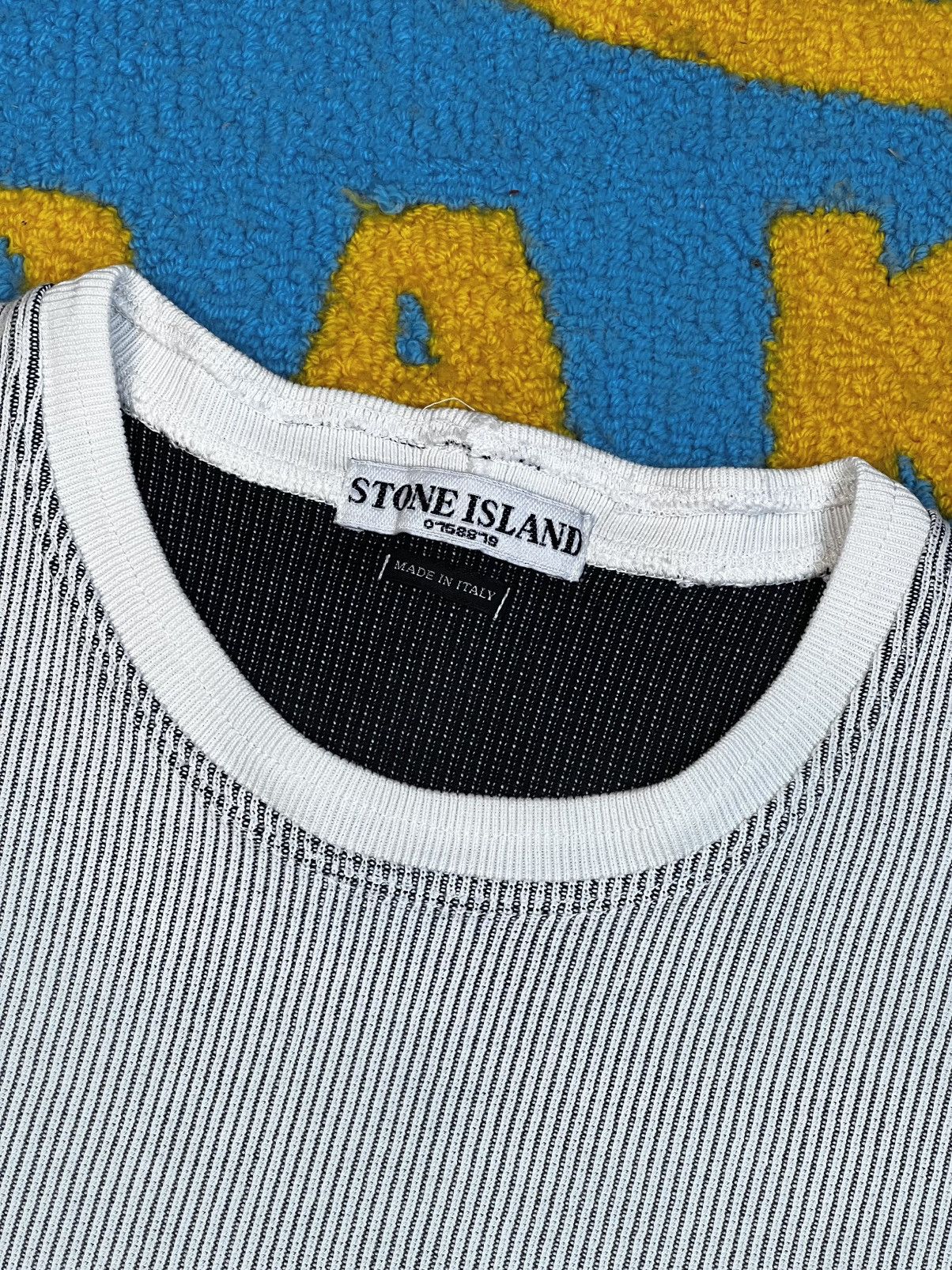 Stone Island Vintage Stone Island Embroidered Logo Stripped Grey Sweater Size US L / EU 52-54 / 3 - 9 Thumbnail
