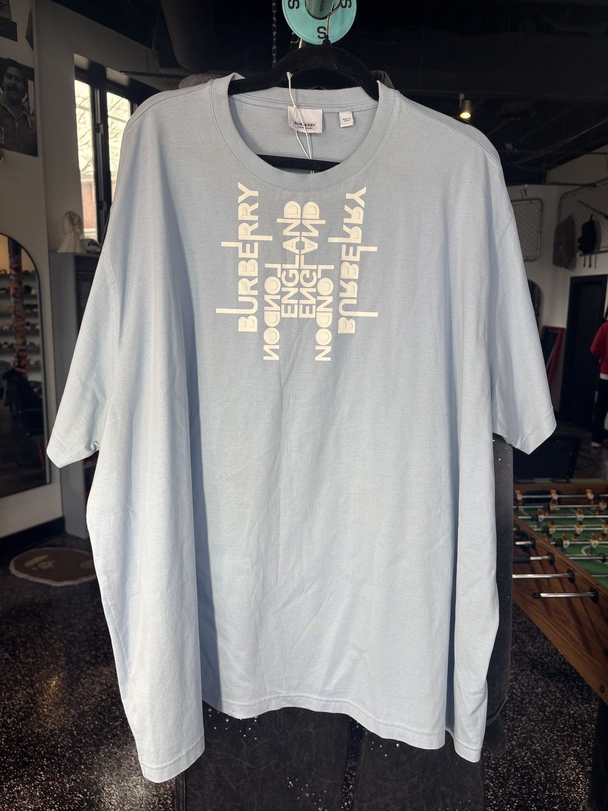 Burberry Burberry Baby Blue Letter Tee Size US XXL / EU 58 / 5 - 1 Thumbnail
