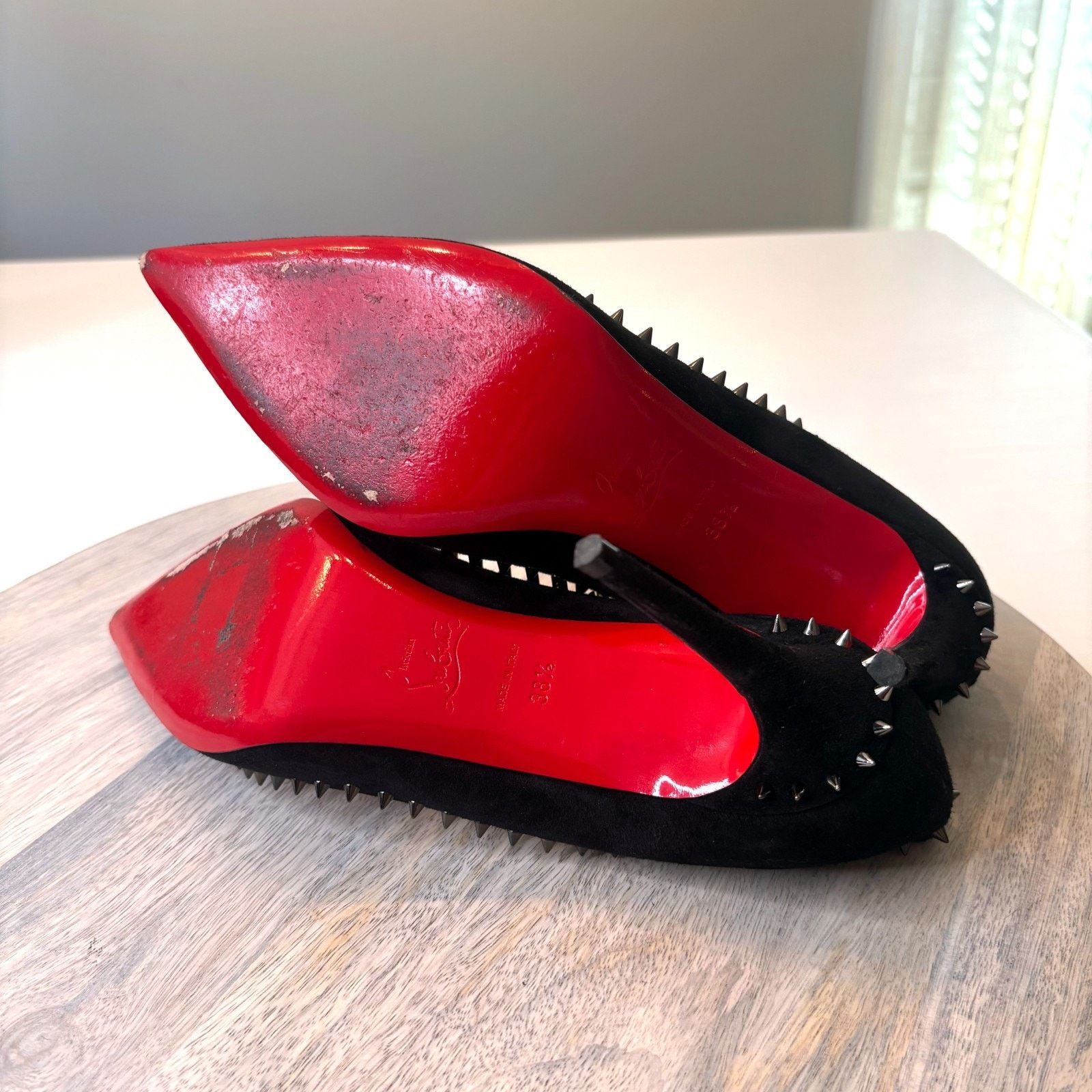 Christian Louboutin Christian Louboutin Follies Black Red Sole Heels Sz 8.5 Size US 8.5 / IT 38.5 - 14 Thumbnail