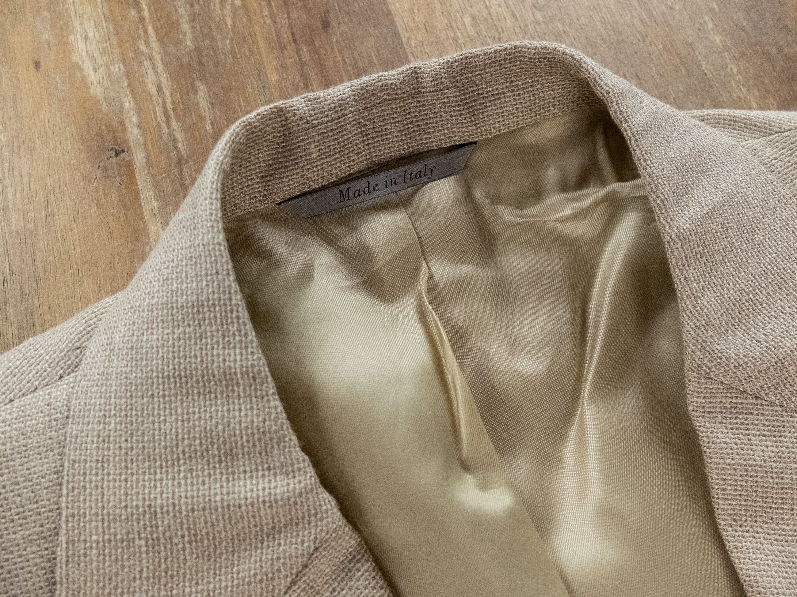 Canali CANALI beige wool silk linen blazer jacket Size 38 US / 48 Size 38R - 4 Thumbnail