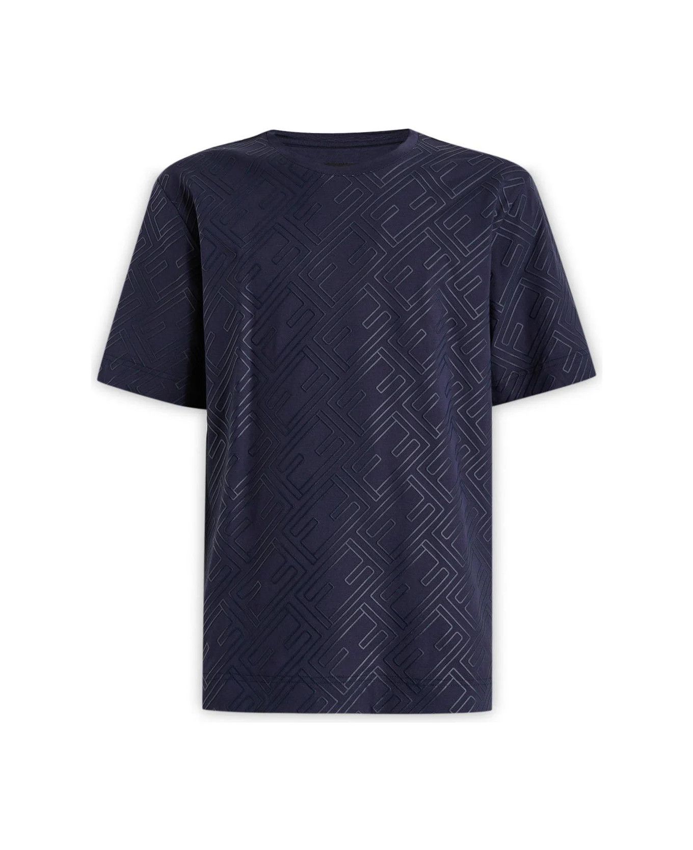 image of Fendi O1Loc1C0124 T-Shirt In Navy, Men's (Size Small)