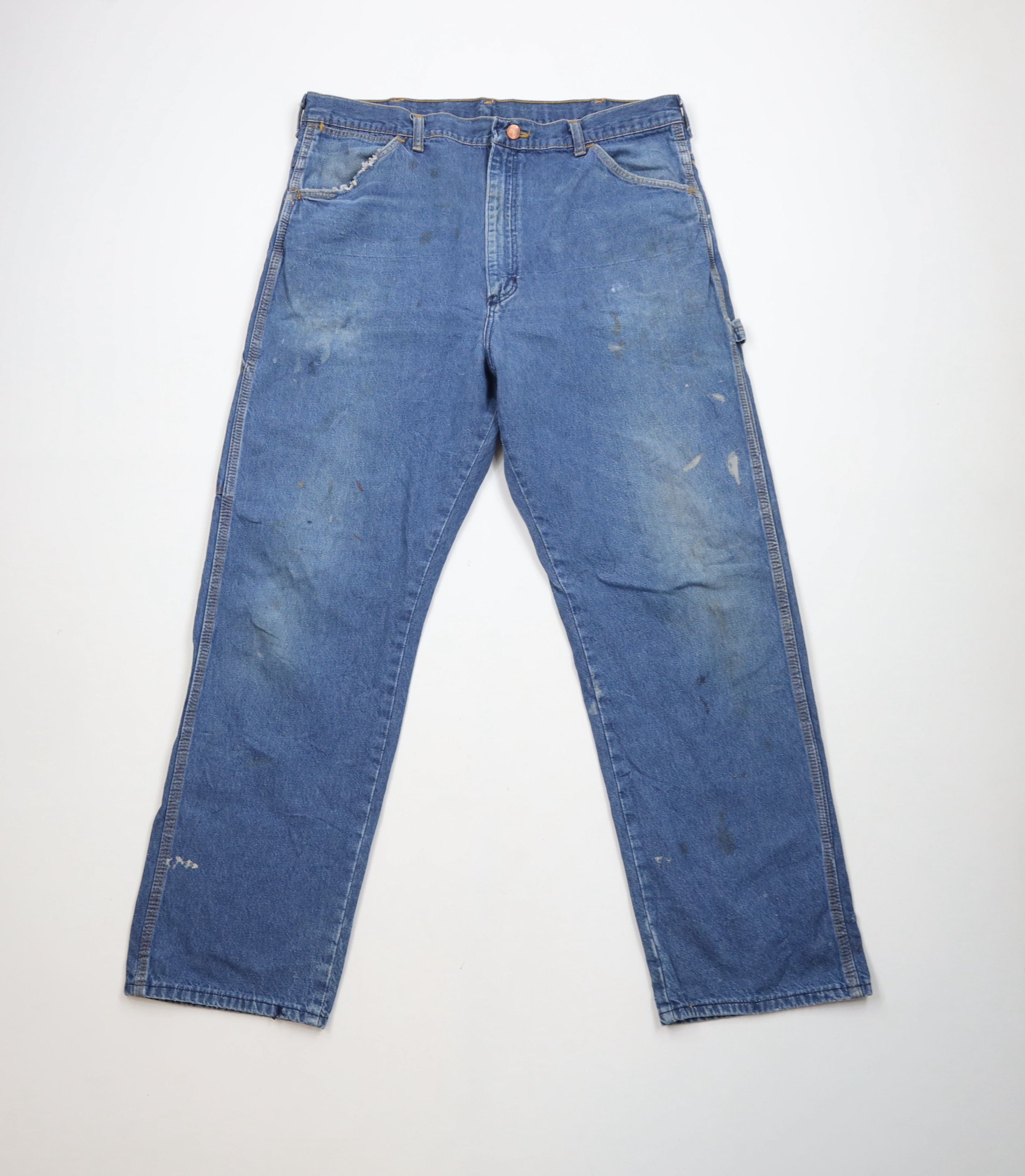 Vintage Vintage 70s Streetwear Wide Leg Dungaree Denim Jeans USA Size US 36 / EU 52 - 1 Thumbnail