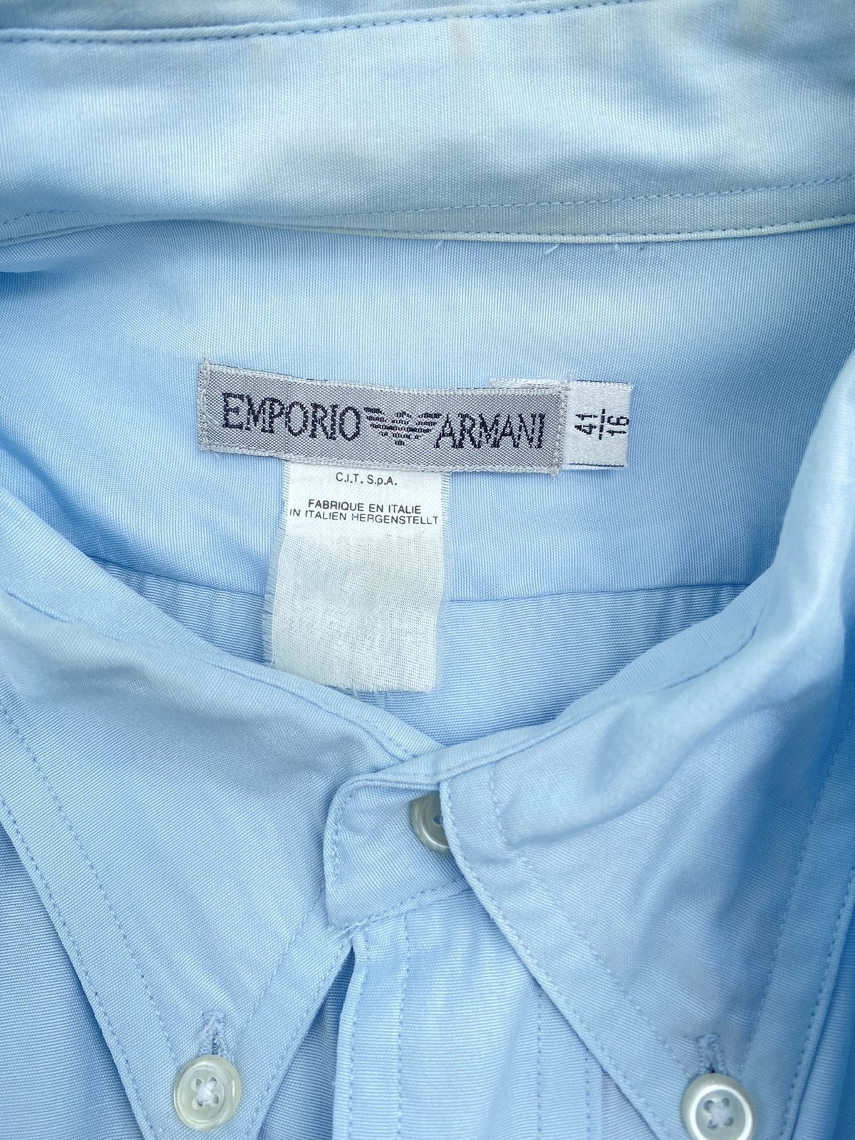 Emporio Armani Emporio Armani Light Blue Long-Sleeve Shirt Size US XS / EU 42 / 0 - 3 Thumbnail