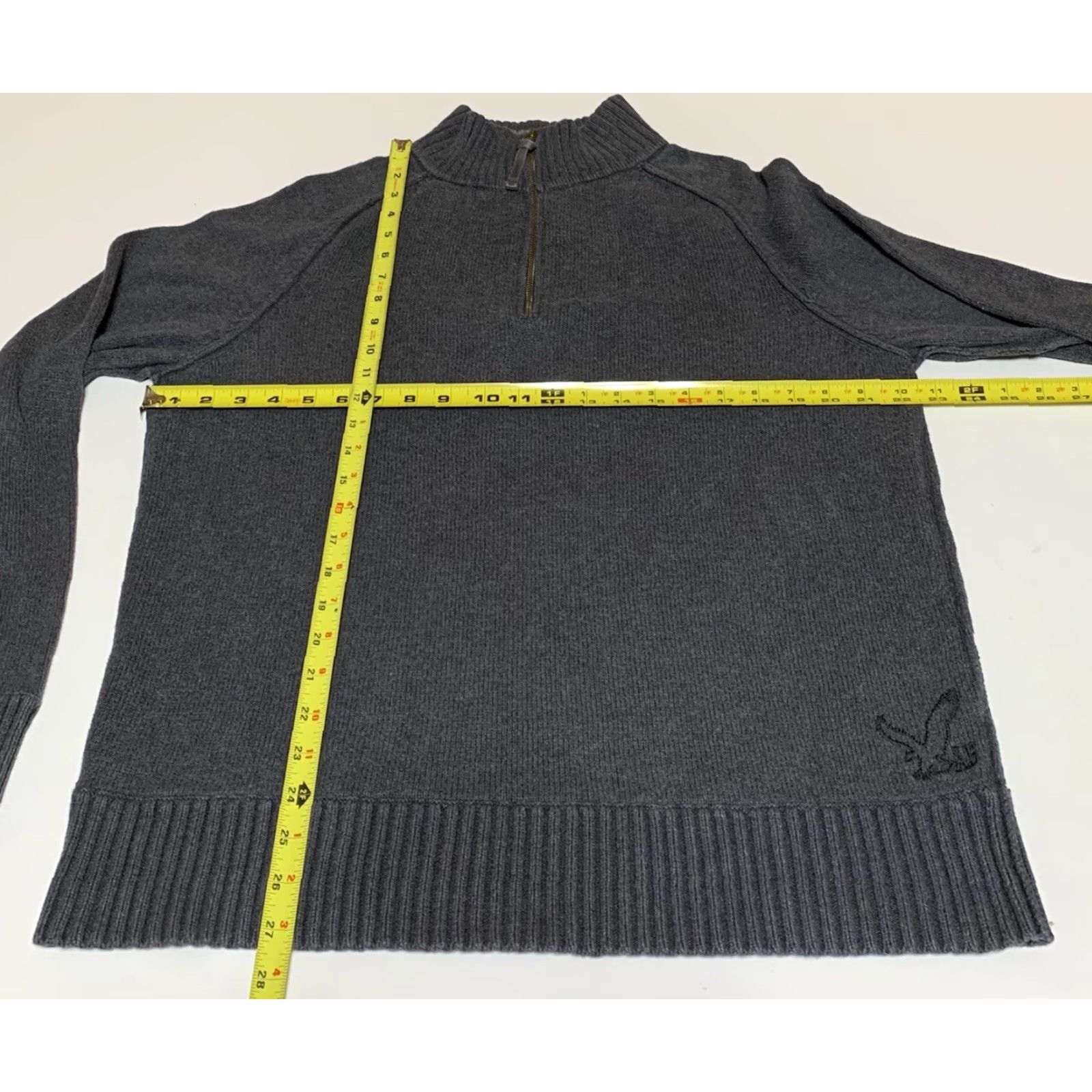 American Eagle Outfitters American Eagle Outfitters Sweater Mens XL Gray 1/4 Zip 100% Cotton Pullover Mock Neck Size US XL / EU 56 / 4 - 4 Thumbnail