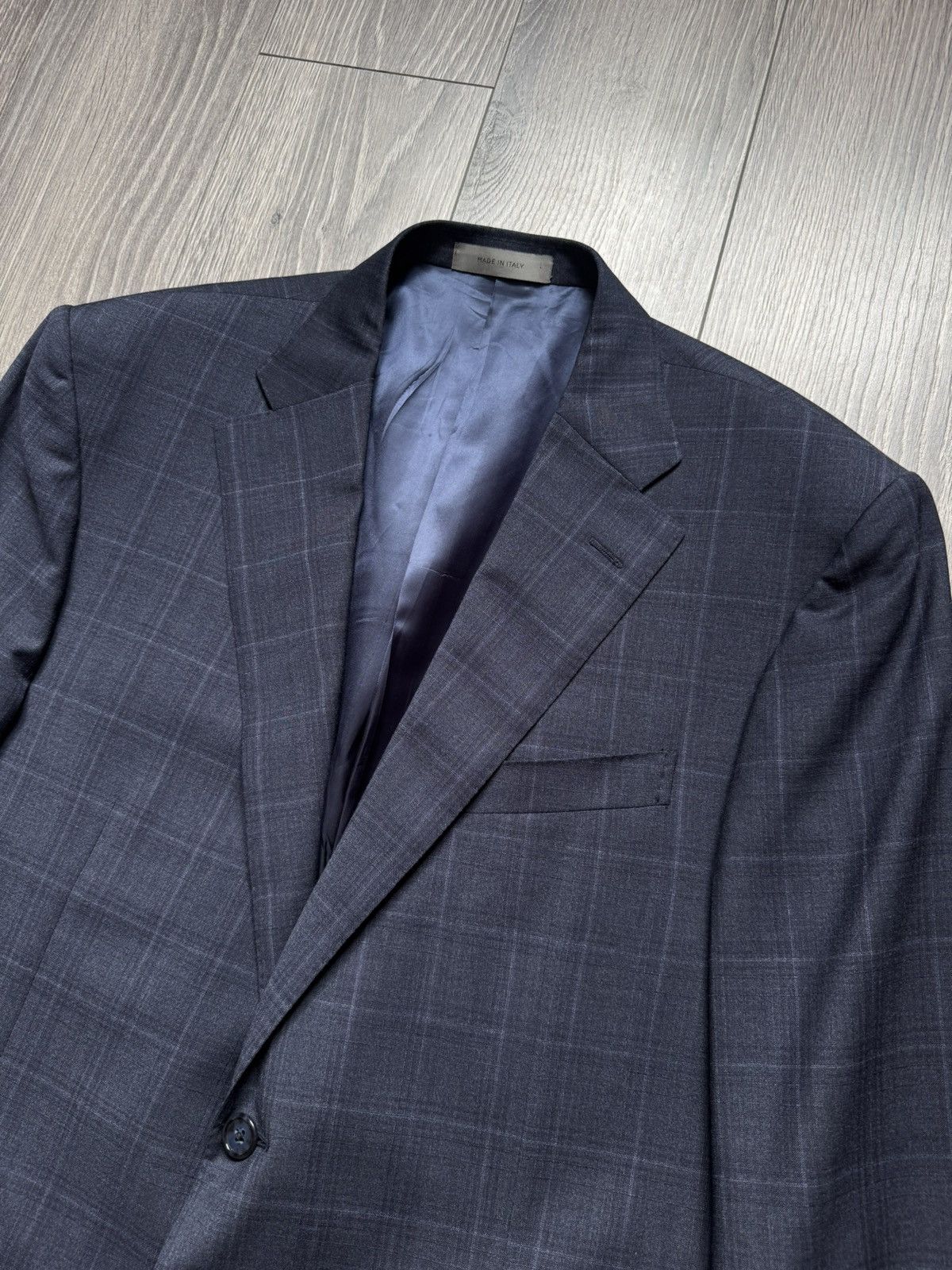 Corneliani Corneliani Dark Blue Wool Windowpane Two-Piece Suit 54R Size 54R - 3 Thumbnail