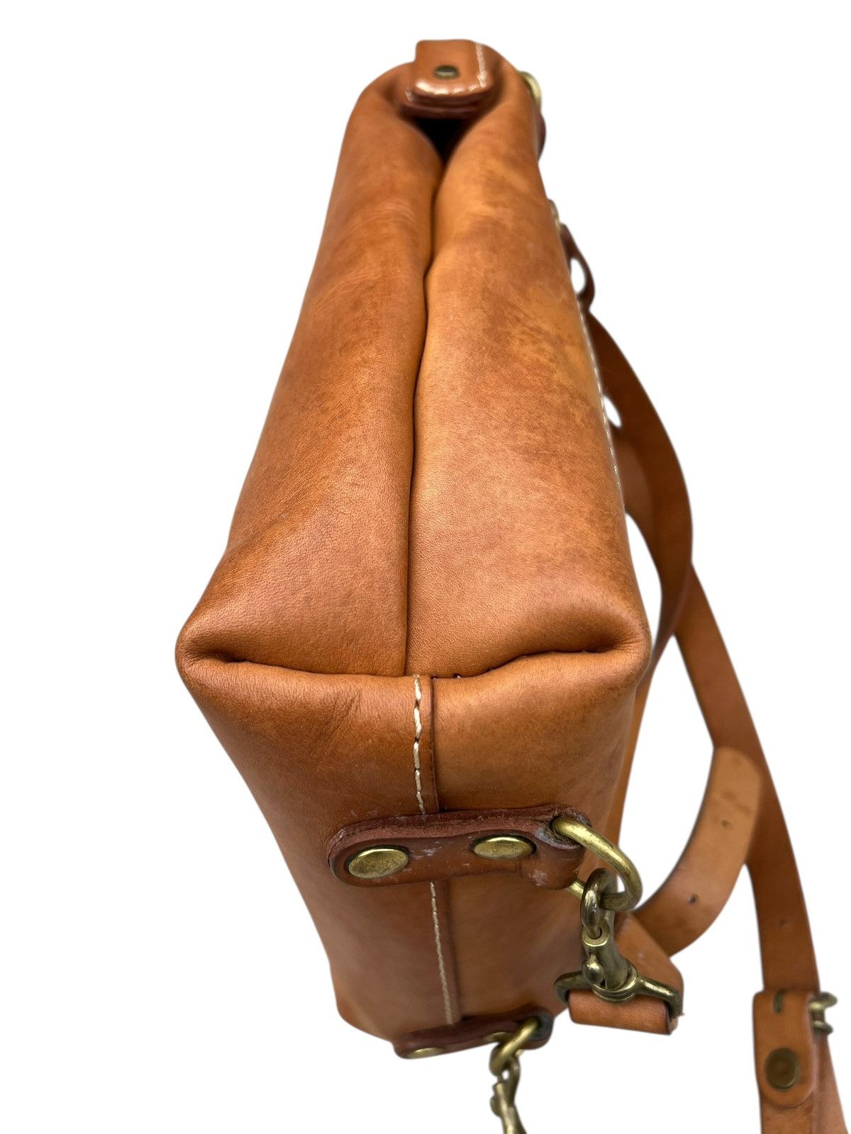 Leather Vintage HERZ Japan Patina Leather Backpack Rucksack Size ONE SIZE - 14 Thumbnail
