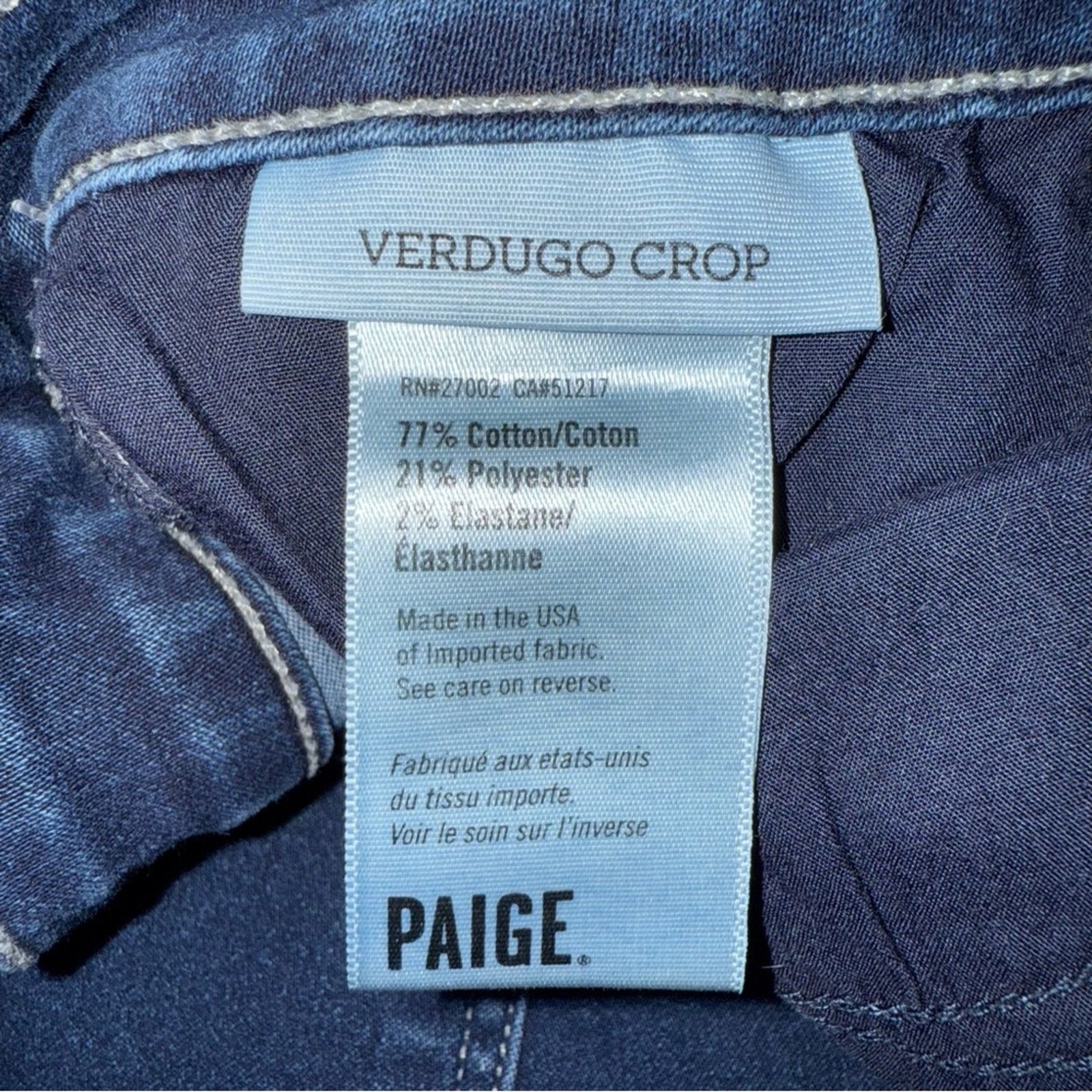 Paige PAIGE Verdugo Crop. Size 28. Size 28" / US 6 / IT 42 - 6 Thumbnail