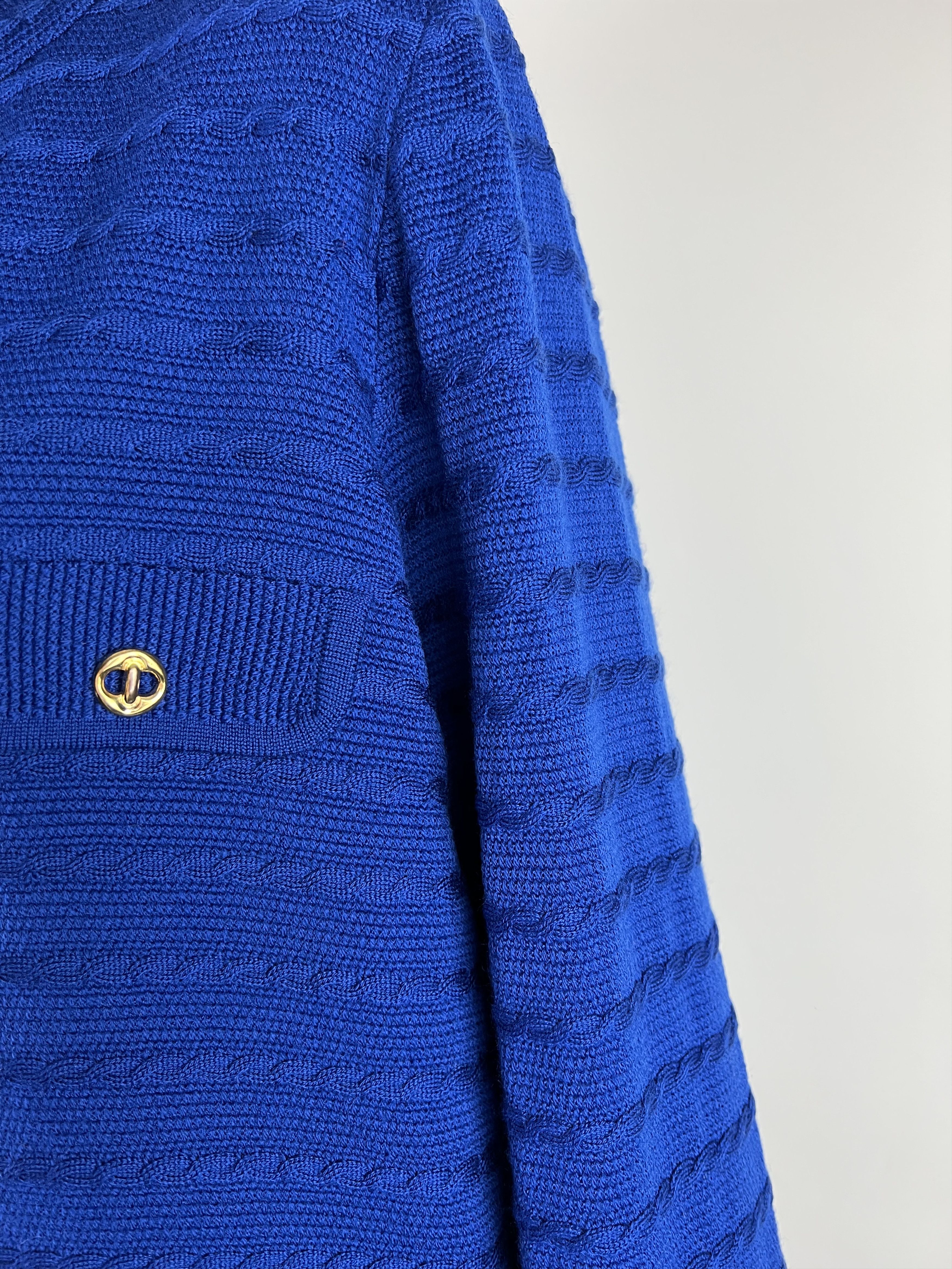 Other Luisa Spagnoli Blue 100% Wool Cardigan Size XL Size XL / US 12-14 / IT 48-50 - 6 Thumbnail