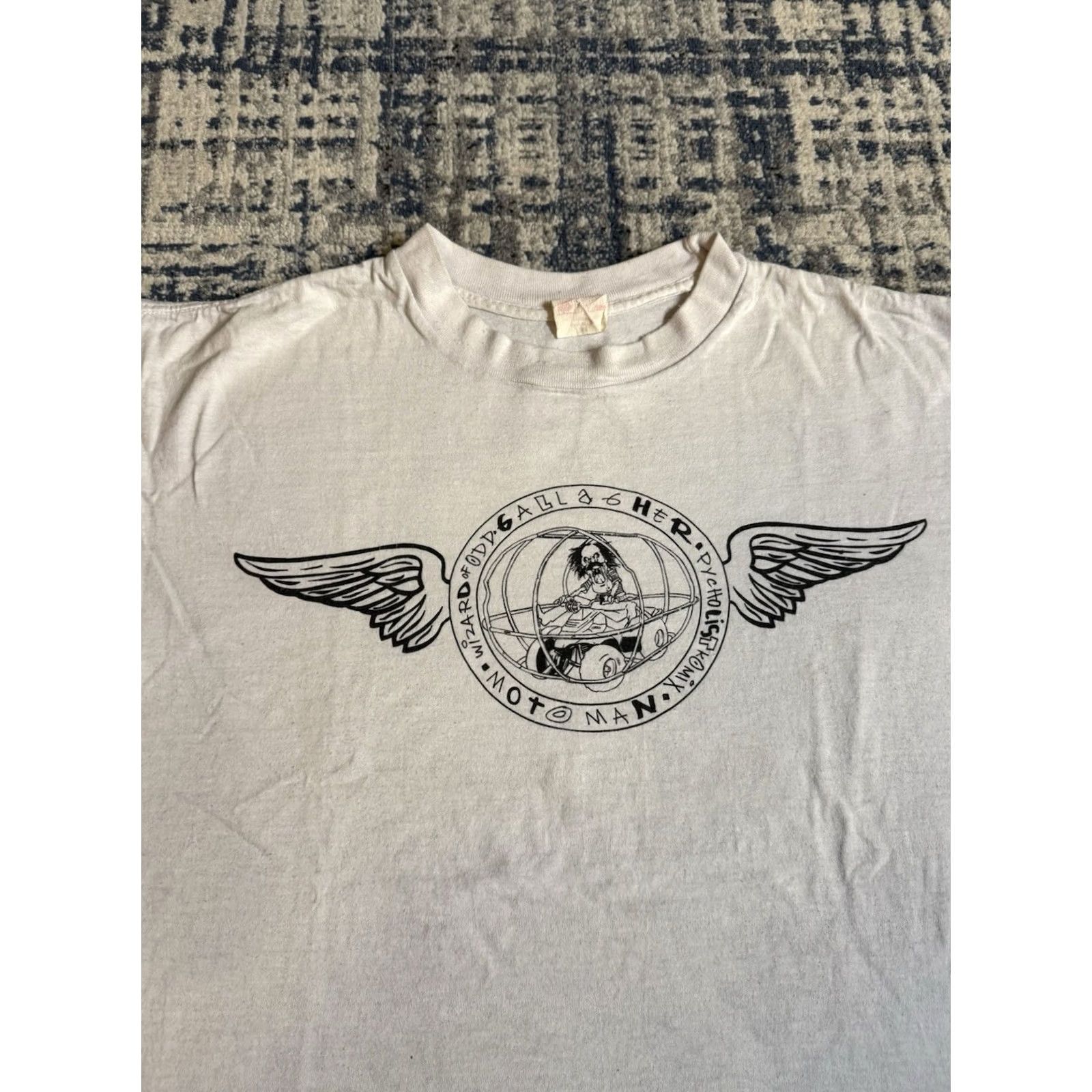 Vintage VINTAGE Gallagher Wizard Of Odd Moto Man Comic T Shirt XL White Carrot Top Comedy White House Mens 90s Graphic Print Short Sleeve Crew Neck Cotton Size US XL / EU 56 / 4 - 2 Thumbnail