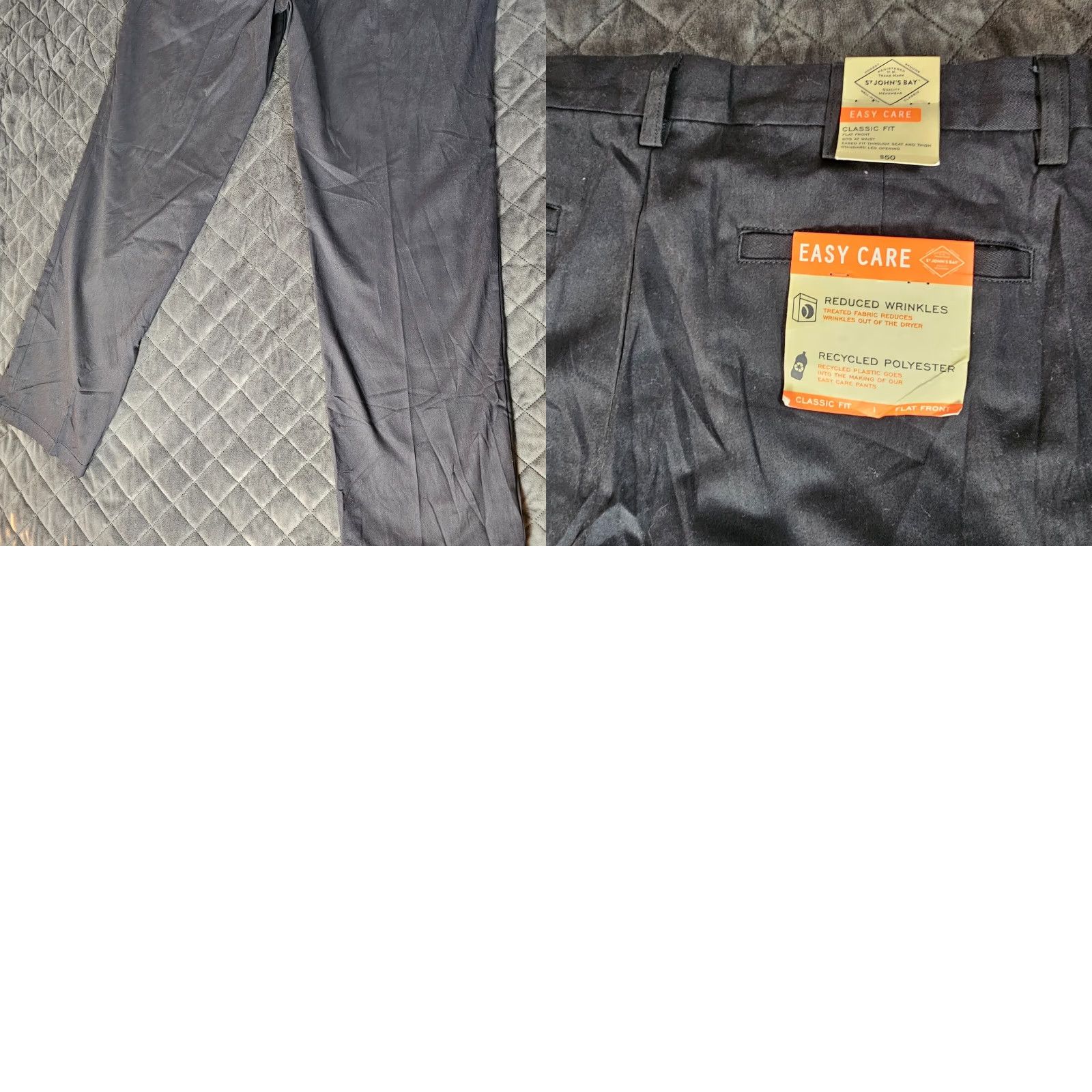 Vintage St. John's Bay Men Dress Pants Flat Front Classic Fit 100% Cotton Size 36 x 32 Blue Size US 36 / EU 52 - 8 Thumbnail
