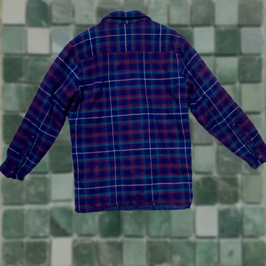 Vintage VINTAGE Pine Grove Men's Quilt Flannel Plaid Button Up Shirt Jacket Blue Medium Size US M / EU 48-50 / 2 - 1 Thumbnail