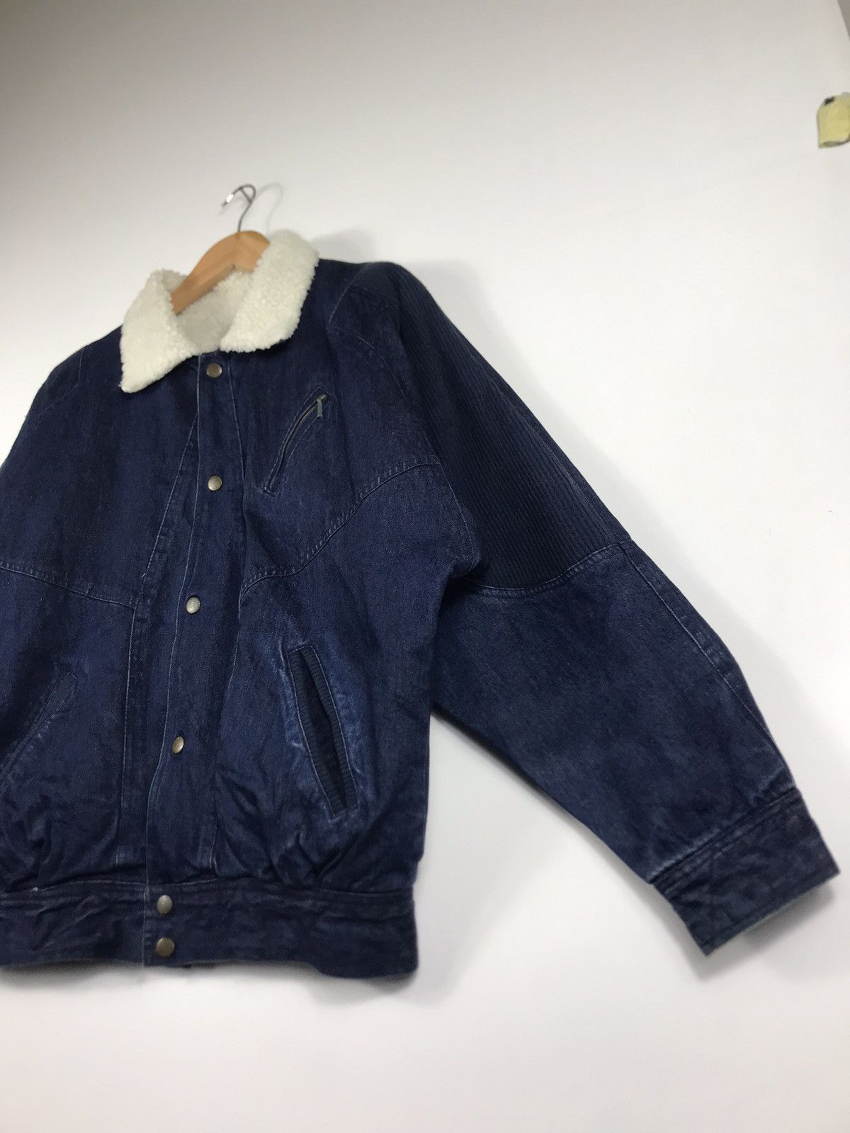 Japanese Brand ⚡️Vintage City Sport Denim Faded Sherpa inside Bomber Jacket Size US M / EU 48-50 / 2 - 4 Thumbnail