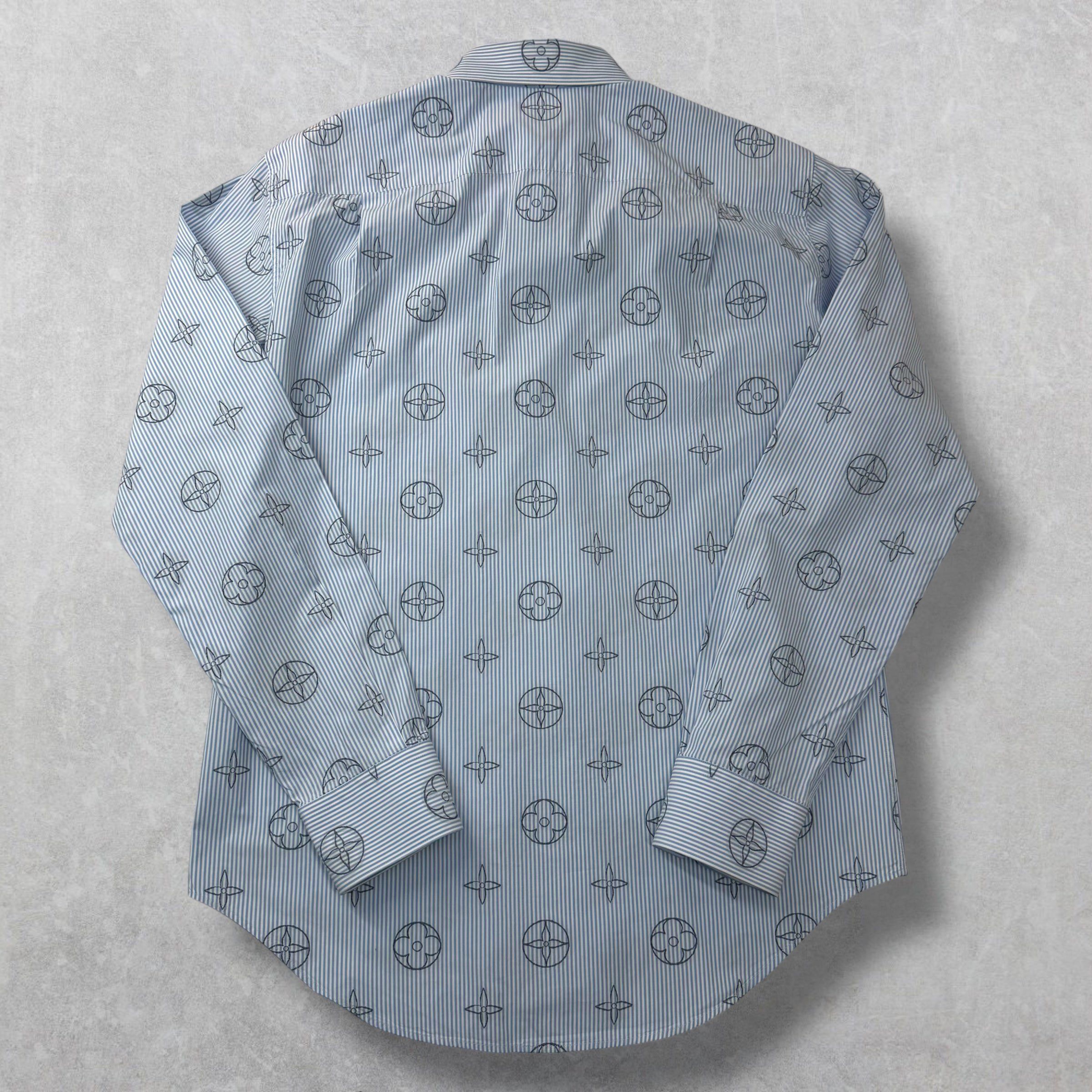 Louis Vuitton Louis Vuitton Monogram Placed Graphic Striped Shirt M Size US M / EU 48-50 / 2 - 2 Thumbnail