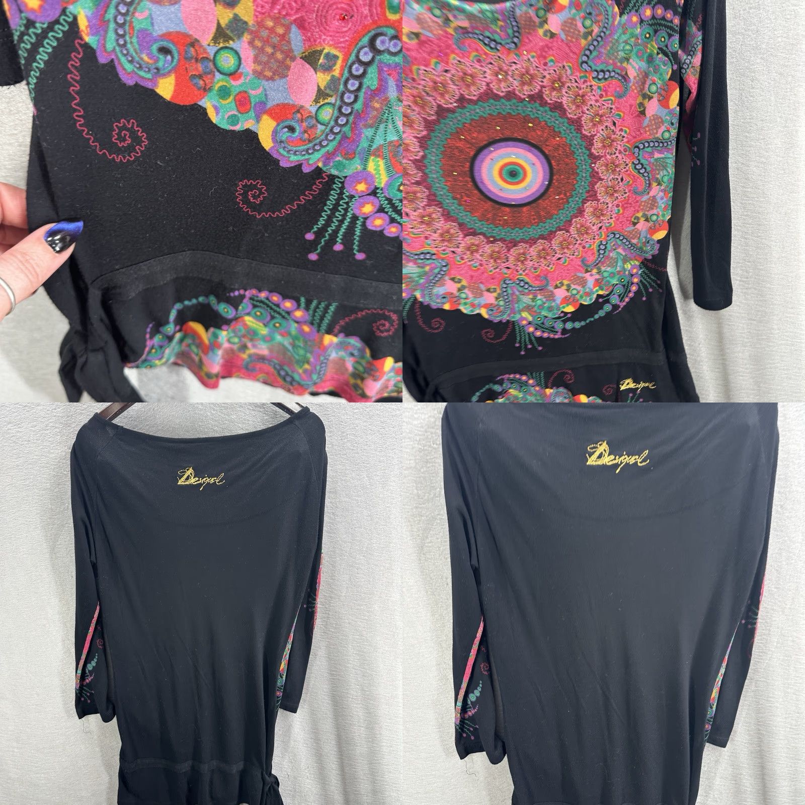 Desigual Desigual Dress Women’s Small Mandala Boho Witchy Y2k Jersey Retro Festival Size S / US 4 / IT 40 - 8 Thumbnail