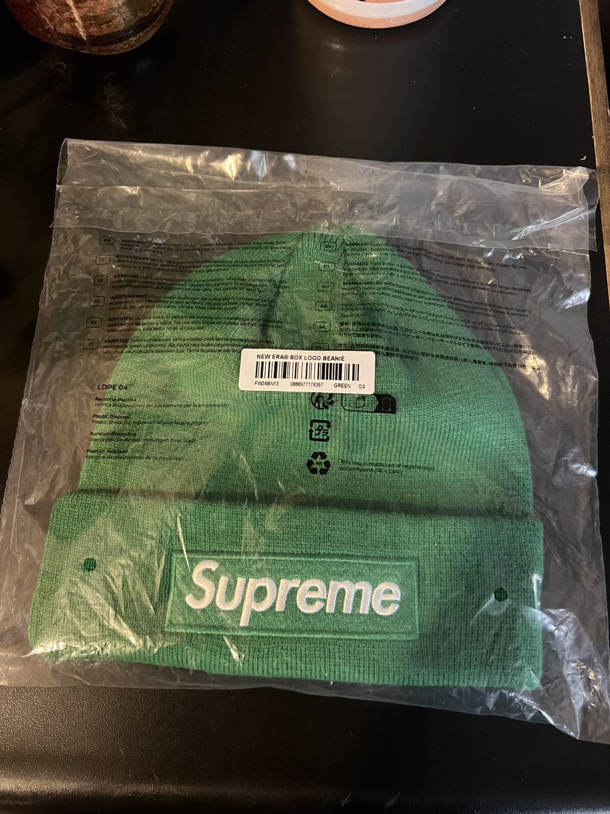Supreme Supreme New Era Box Logo Beanie Green FW24 Size ONE SIZE - 3 Thumbnail