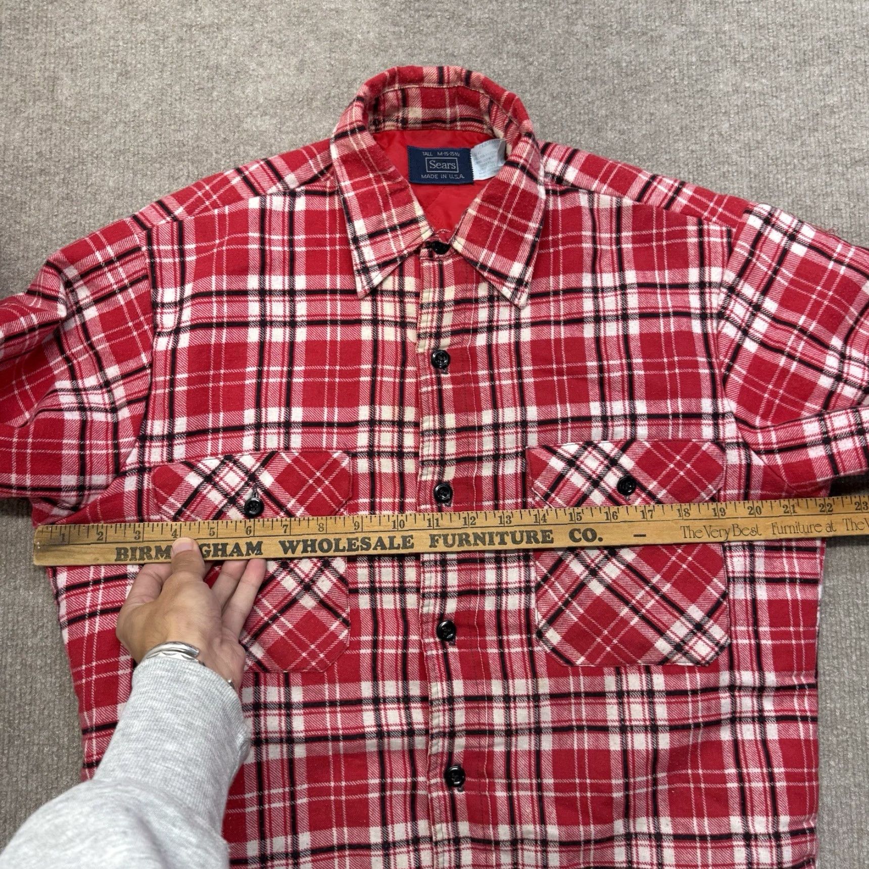 Sears VINTAGE Sears Insulated Flannel Shirt Mens M Tall Shacket Red Plaid USA Made Shirt Mens MT Red Plaid USA Made Sears Size US M / EU 48-50 / 2 - 5 Thumbnail
