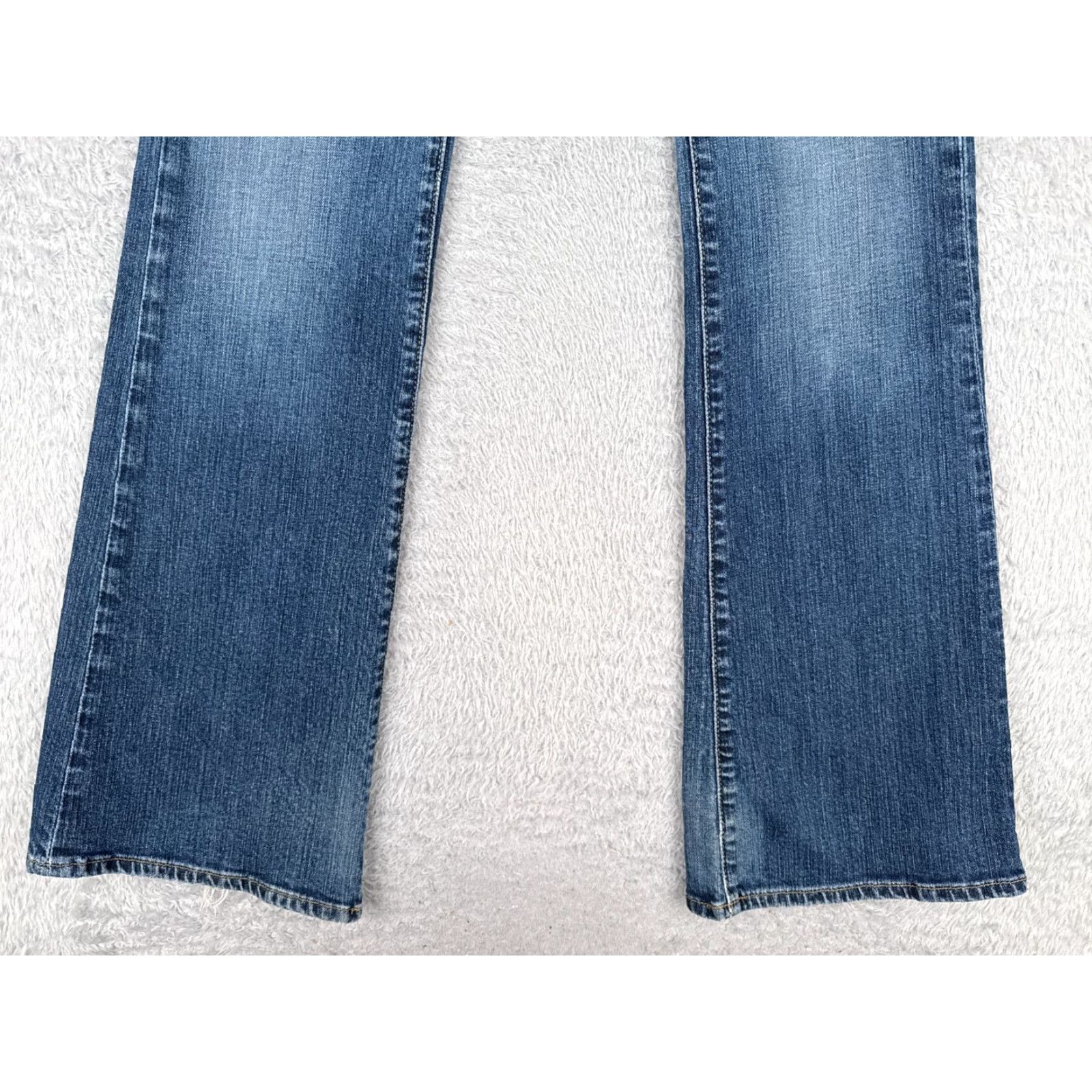 Vintage New York & Company Jeans Womens 4 Blue Denim Premium Flare Cotton Blend 28x33 Size 27" / US 4 / IT 40 - 2 Thumbnail