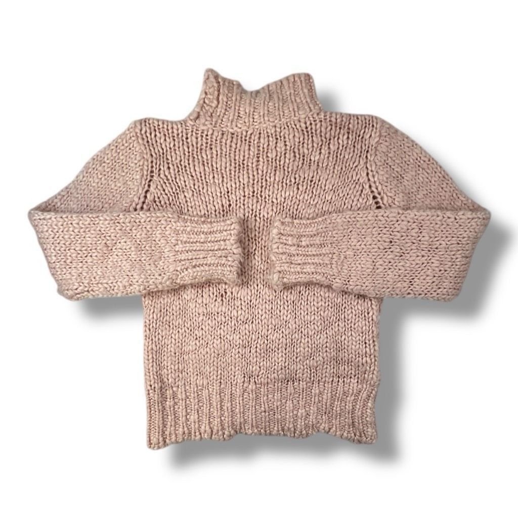Free People Free People Pink Wool Mock Neck Chunky Sweater Size Medium Size M / US 6-8 / IT 42-44 - 3 Thumbnail