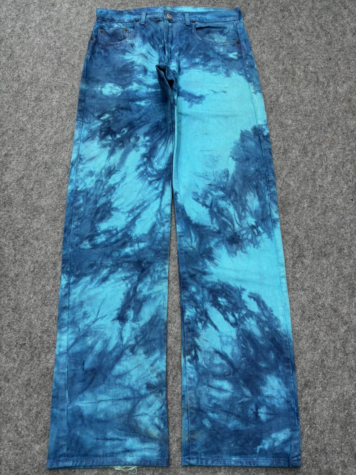 Designer 💥Vintage GO WEST Very Rare Tye Dye Sick Floral Denim F674 Size US 31 - 23 Thumbnail
