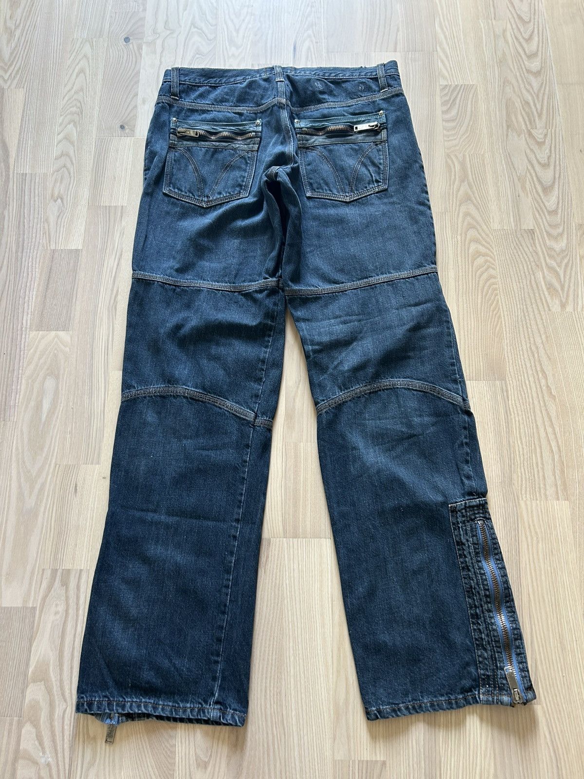 Dolce & Gabbana Dolce & Gabbana AW2004 Archive Bondage Zipper Flare Jeans Size US 33 - 2 Thumbnail