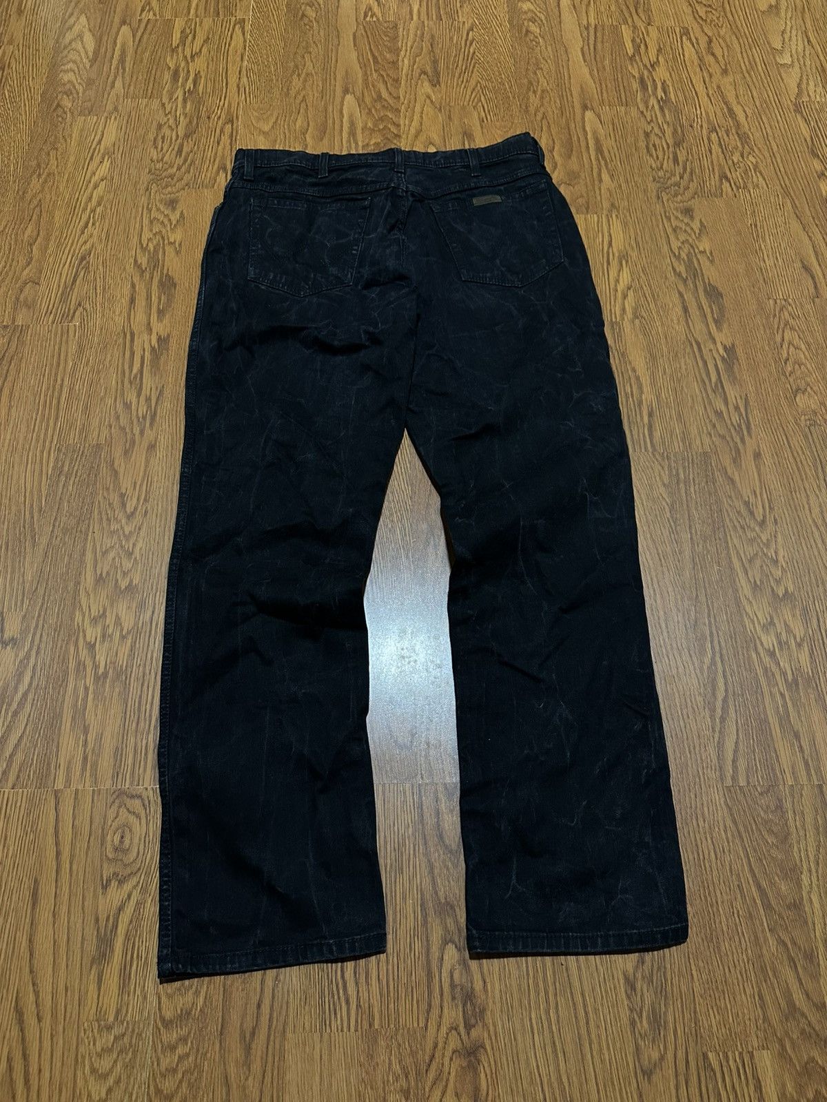 If Six Was Nine × Vintage × Wrangler Jeans Wrangler Black jeans with a white marble look Size US 38 / EU 54 - 3 Thumbnail