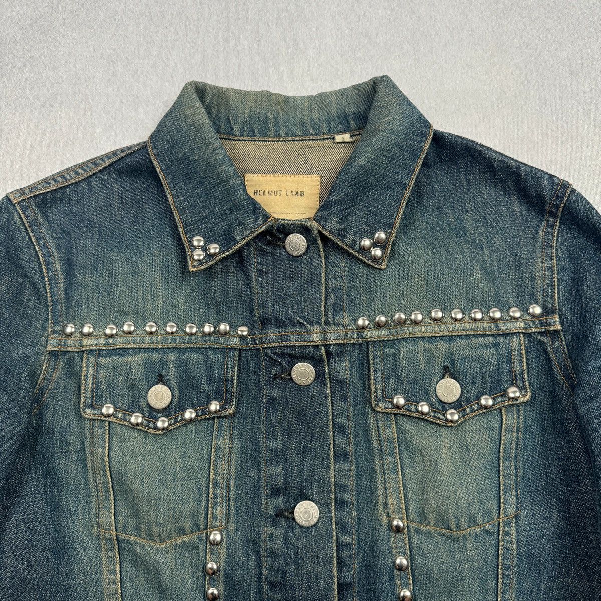 Helmut Lang SS03 Studded Denim Jacket Size US S / EU 44-46 / 1 - 3 Thumbnail
