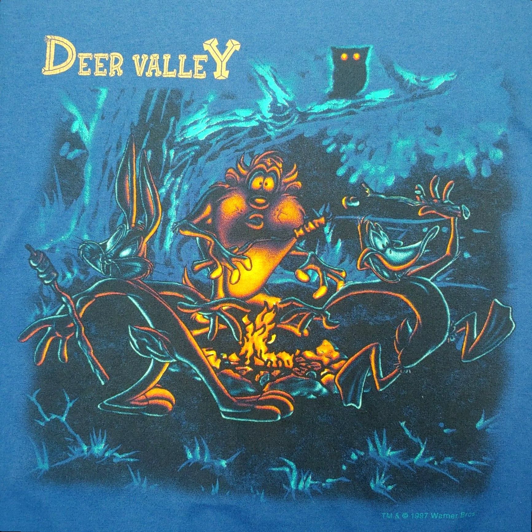 Vintage VINTAGE Looney Tunes Shirt Large Blue Size US L / EU 52-54 / 3 - 2 Thumbnail