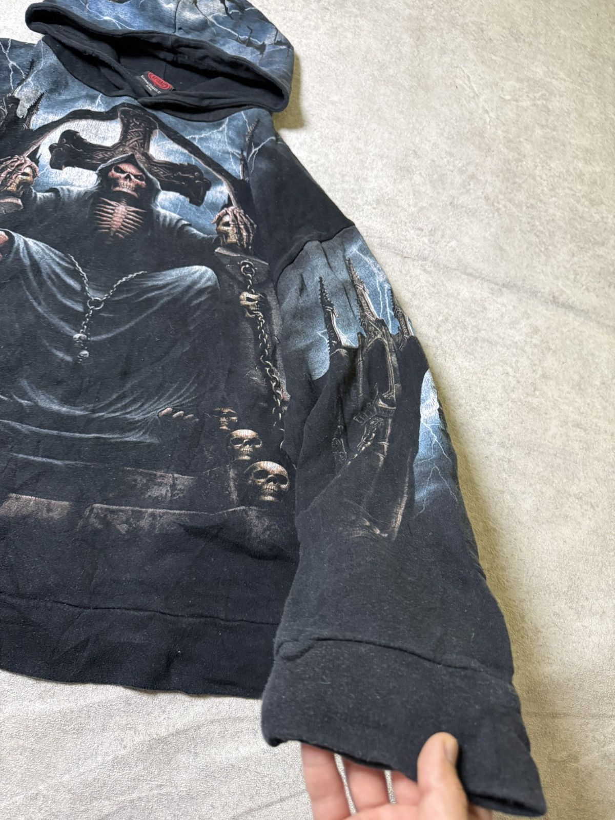 If Six Was Nine Vintage LGB IfSixWasNine Style Skull Print Spiral Hoodie Size US XL / EU 56 / 4 - 7 Thumbnail