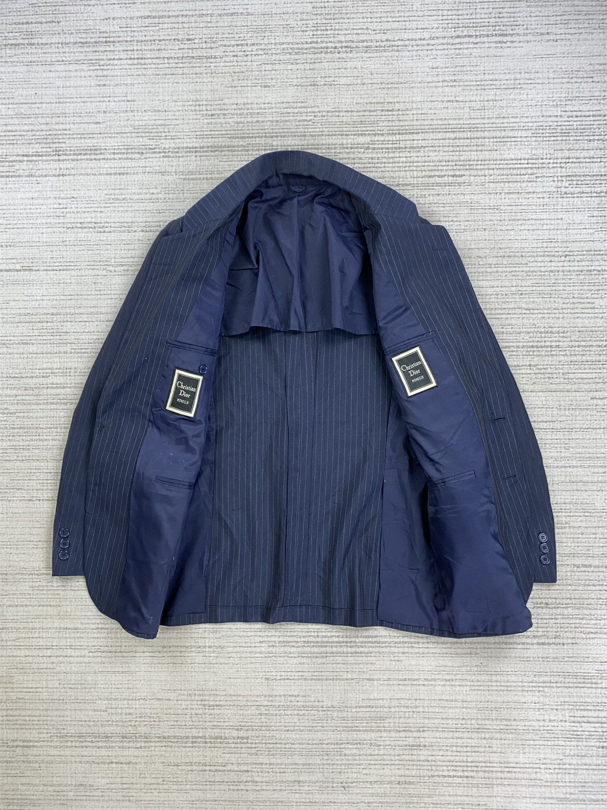 Christian Dior Monsieur × Japanese Brand Vintage Christian Dior Monsieur Striped Blazer Coat Jacket Size US M / EU 48-50 / 2 - 6 Thumbnail