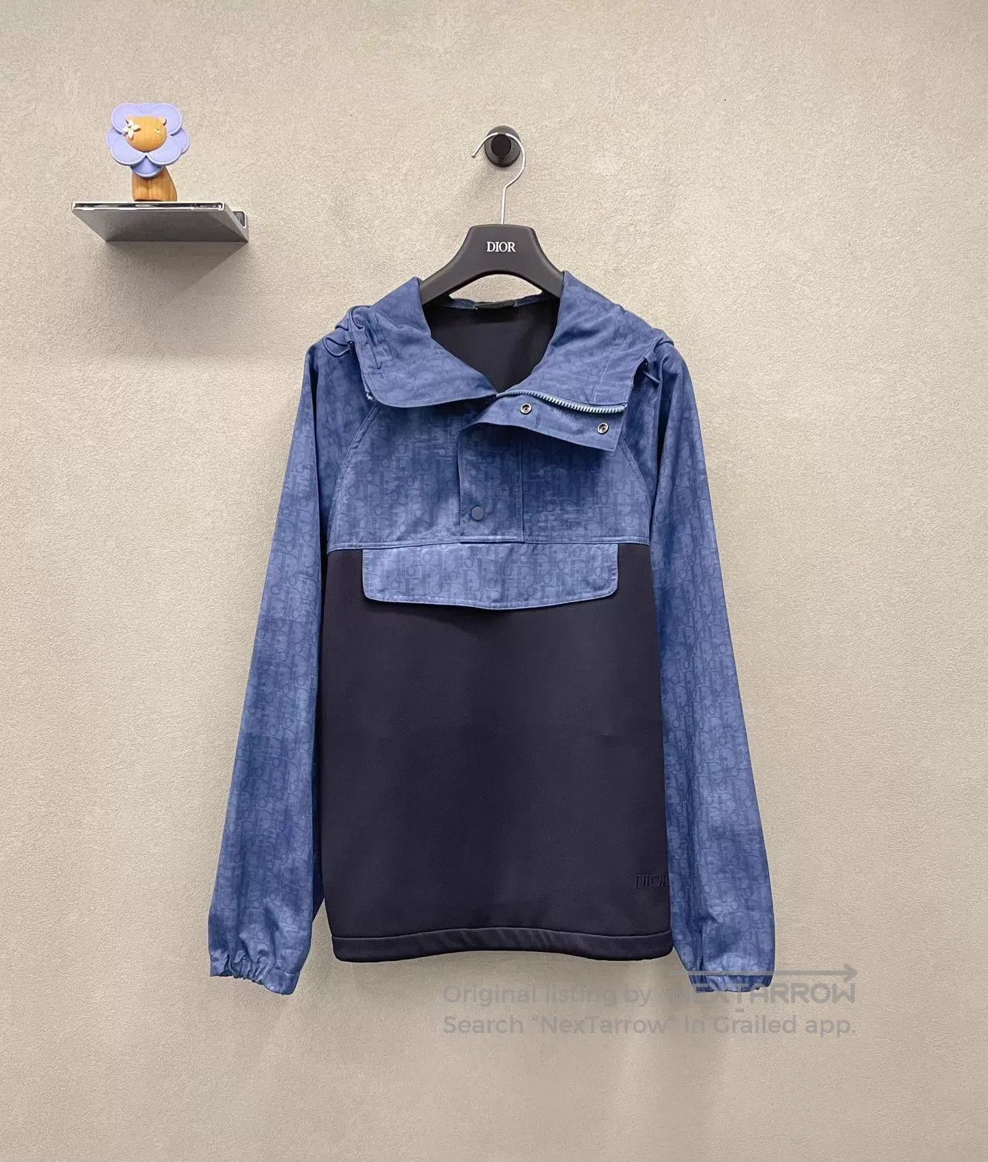Dior Blue Lightweight Hooded Jacket with Patch Pocket. Size US S / EU 44-46 / 1 - 1 Thumbnail