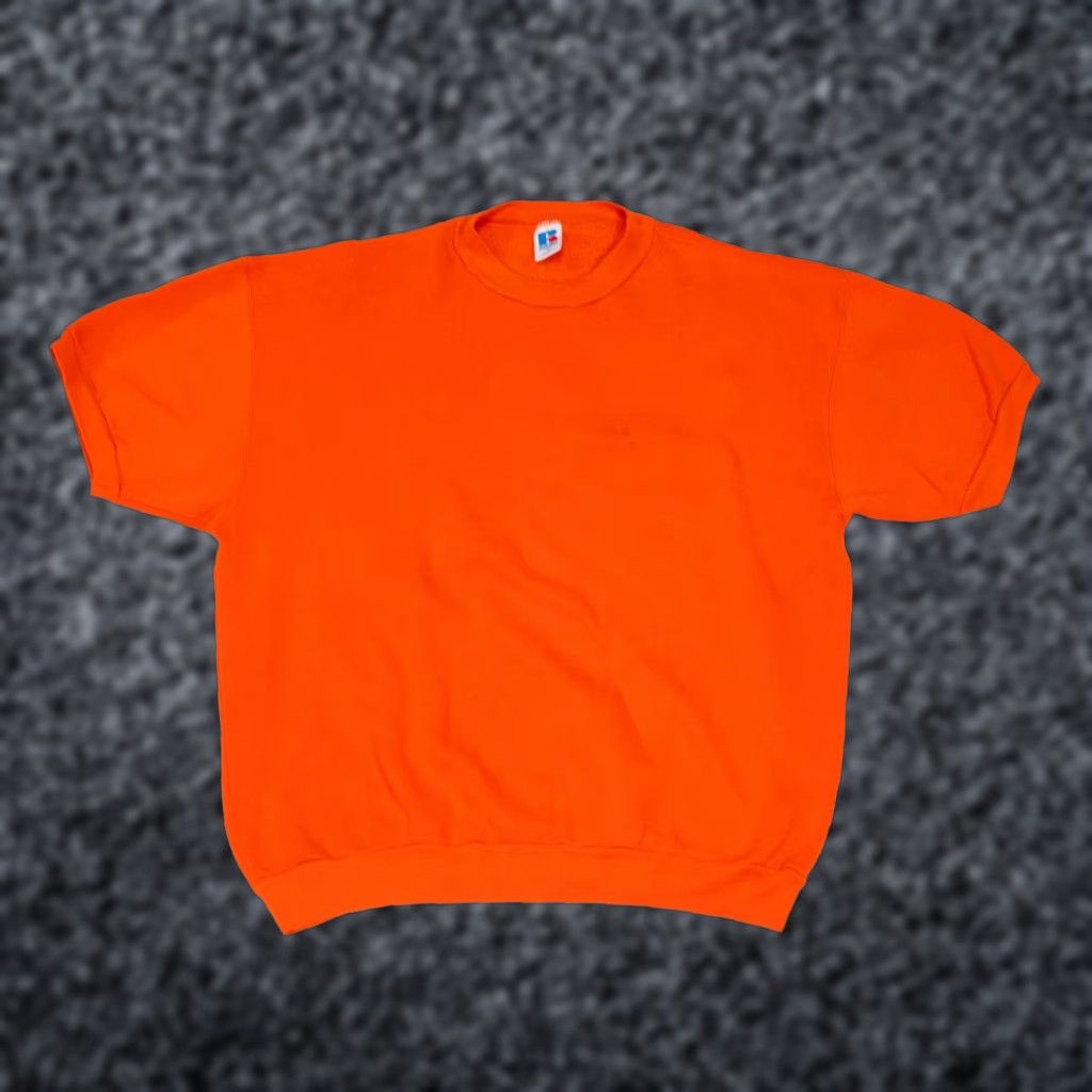 Russell Athletic VINTAGE Russell Athletic Sweatshirt Shirt Orange XL Men 80s Russell Athletic Vintage 80s Russel Athletic Logo Pullover Crew Neck Short Sleeve Size US XL / EU 56 / 4 - 1 Thumbnail
