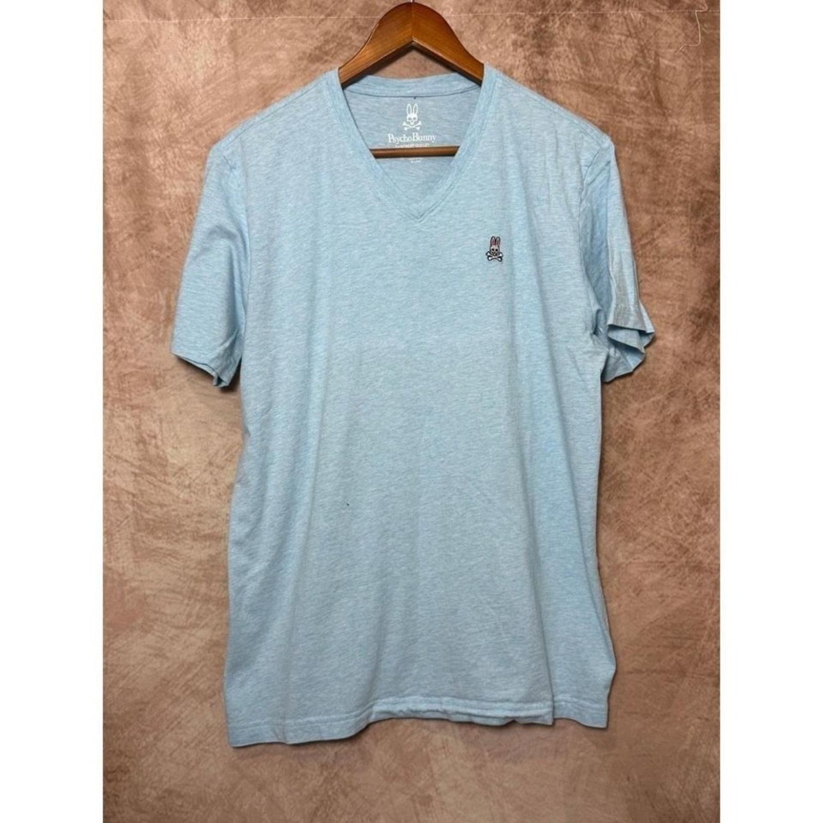 Psycho Bunny Psycho Bunny Pima Cotton V-Neck Tee Light Blue Sz 6 Size US XL / EU 56 / 4 - 2 Thumbnail