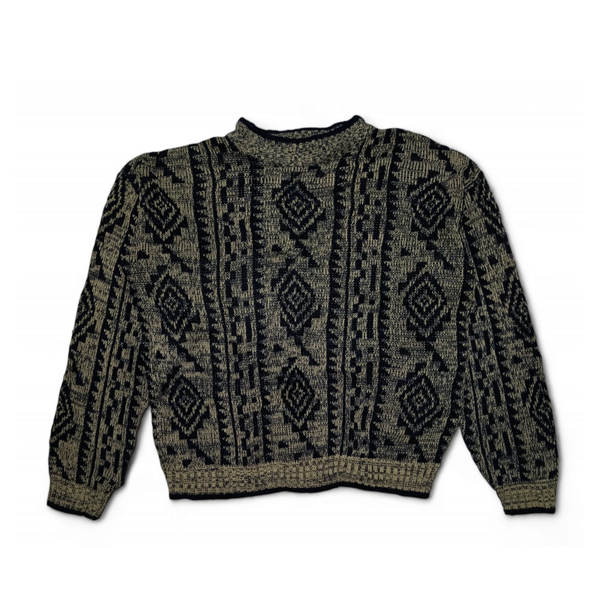 Vintage 80s THE MEN'S STORE Aztec Navajo Motifs Knit Sweater