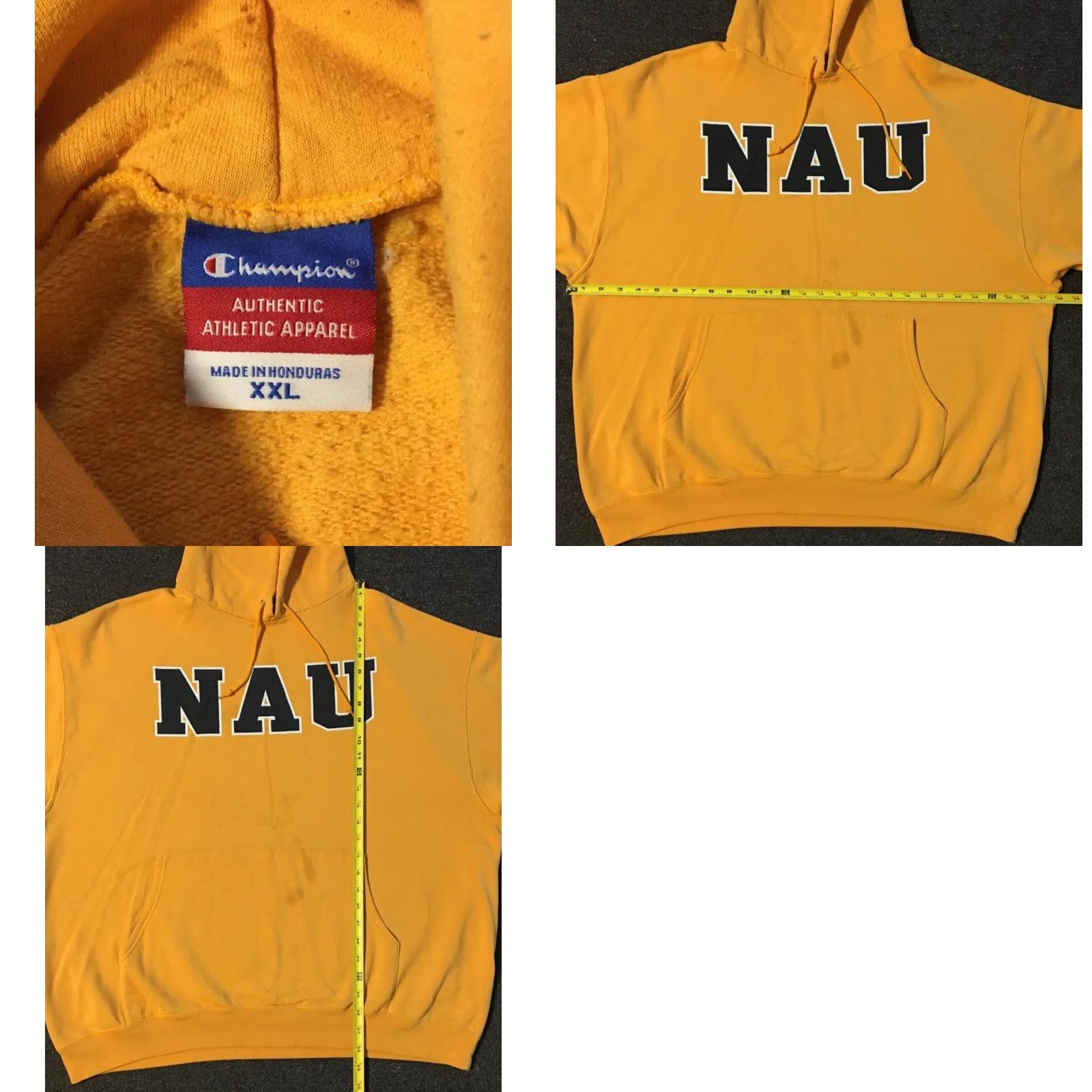 Champion VINTAGE Champion NAU Faded Spellout Hoodie XXL Boxy College Track Grunge PE Gym 90s Size US XXL / EU 58 / 5 - 9 Thumbnail