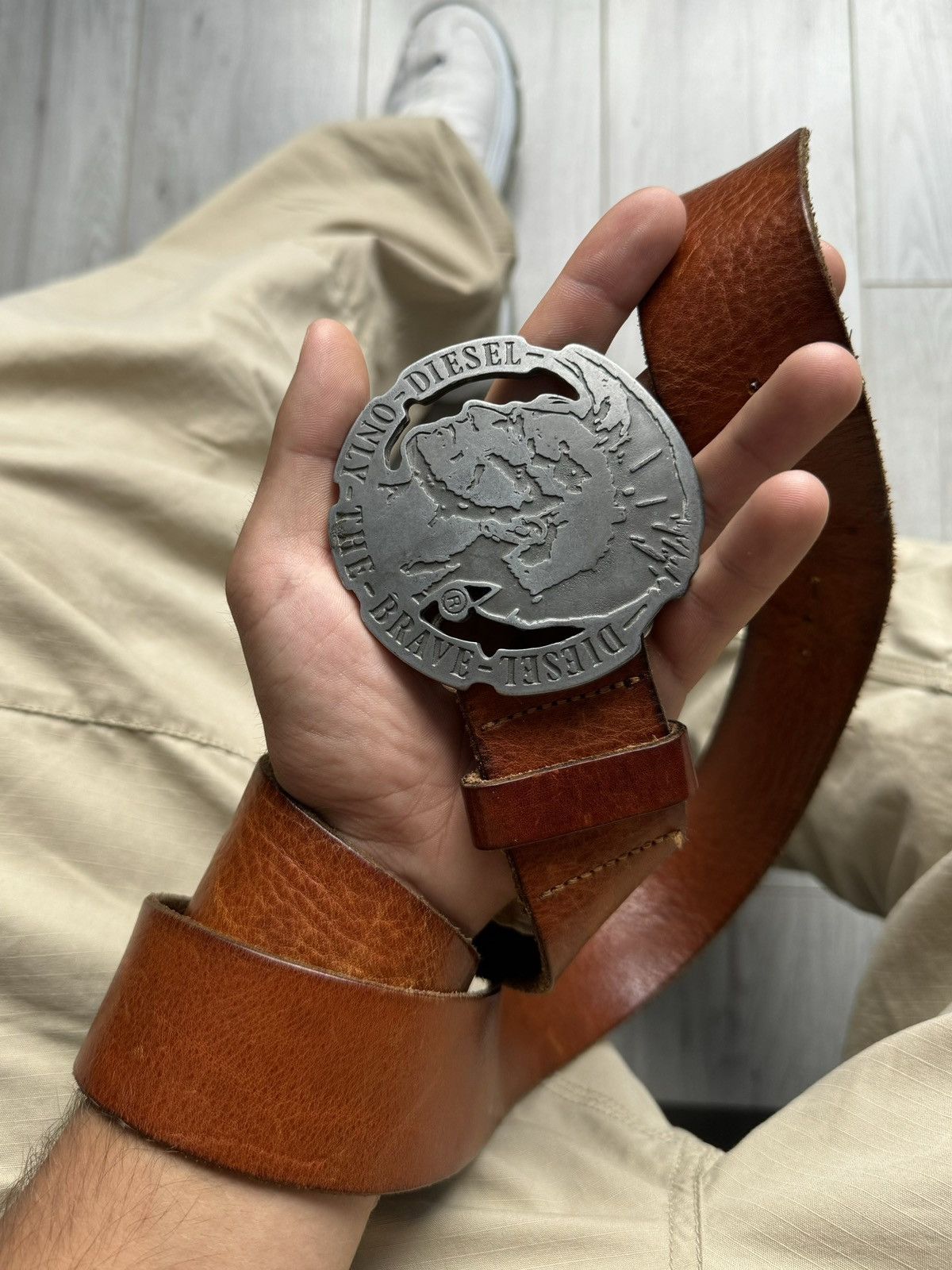 Diesel × Vintage VINTAGE Diesel Leather belt Bid logo Size 36 - 1 Thumbnail