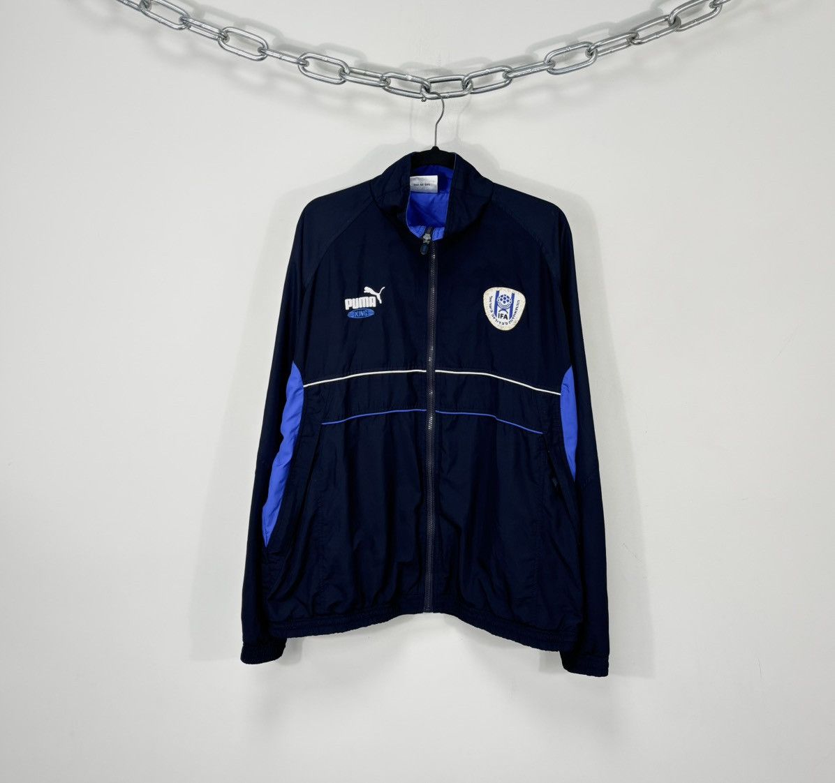 Puma Vintage Puma King IFA Football Rare Navy Nylon Track Jacket Size US XXL / EU 58 / 5 - 1 Thumbnail