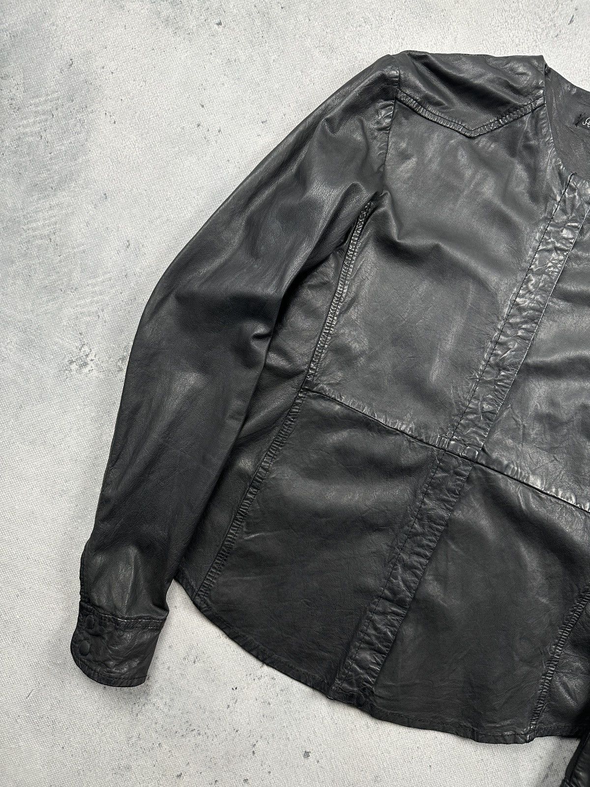 If Six Was Nine Vintage Stella Nova Black Lamb Leather Minimal Jacket Size S / US 4 / IT 40 - 3 Thumbnail