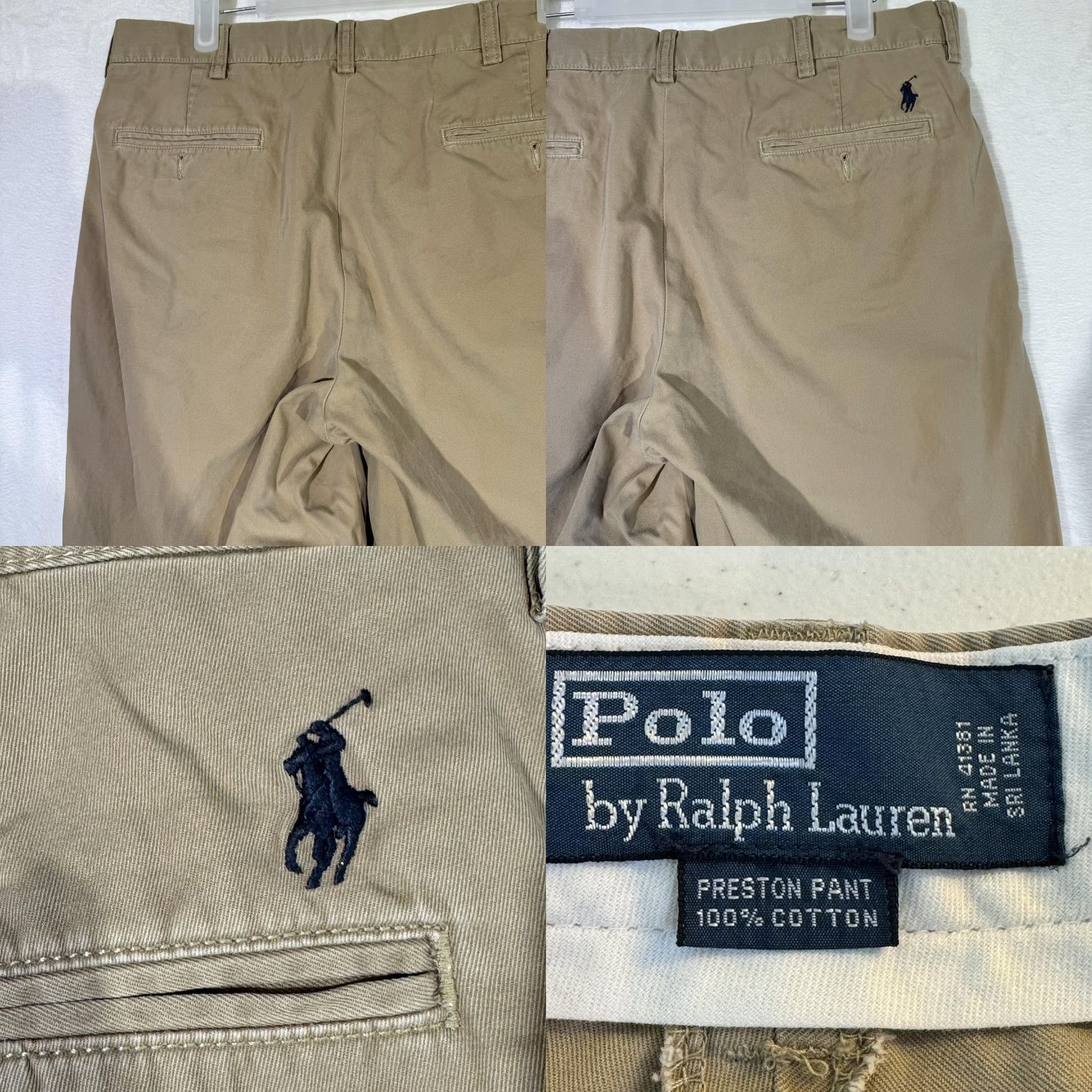 Polo Ralph Lauren Polo Ralph Lauren Preston Pants Mens 35x30 Beige Classic Chino Khaki Embroidered Size US S / EU 44-46 / 1 - 8 Thumbnail