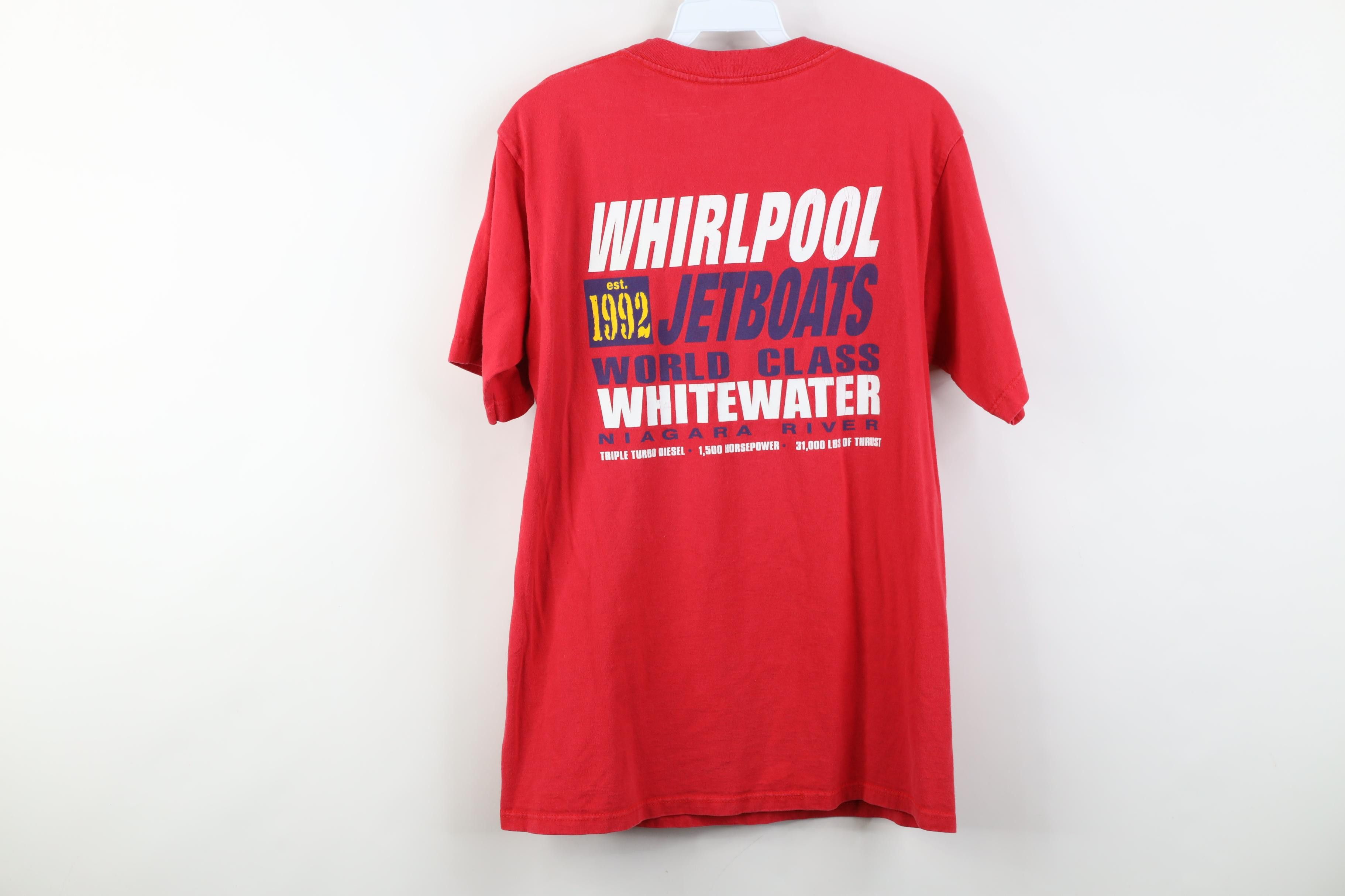 Vintage Vintage 90s Whirlpool Jet Boats Boating T-Shirt Red Cotton Size US M / EU 48-50 / 2 - 11 Thumbnail
