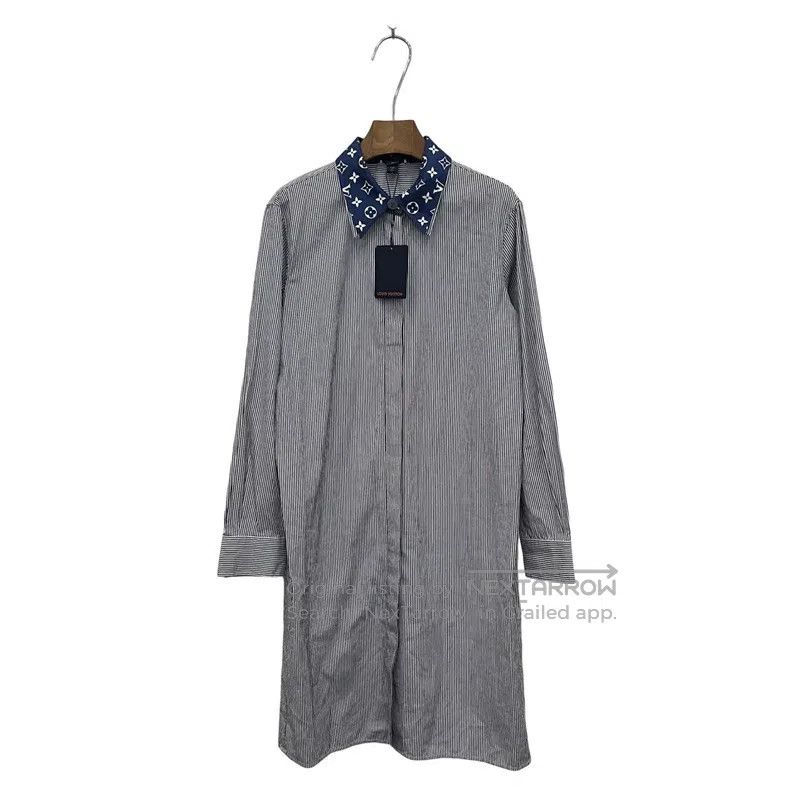 Louis Vuitton Louis Vuitton Neckline printed logo striped shirt Size US XXS / EU 40 - 1 Thumbnail