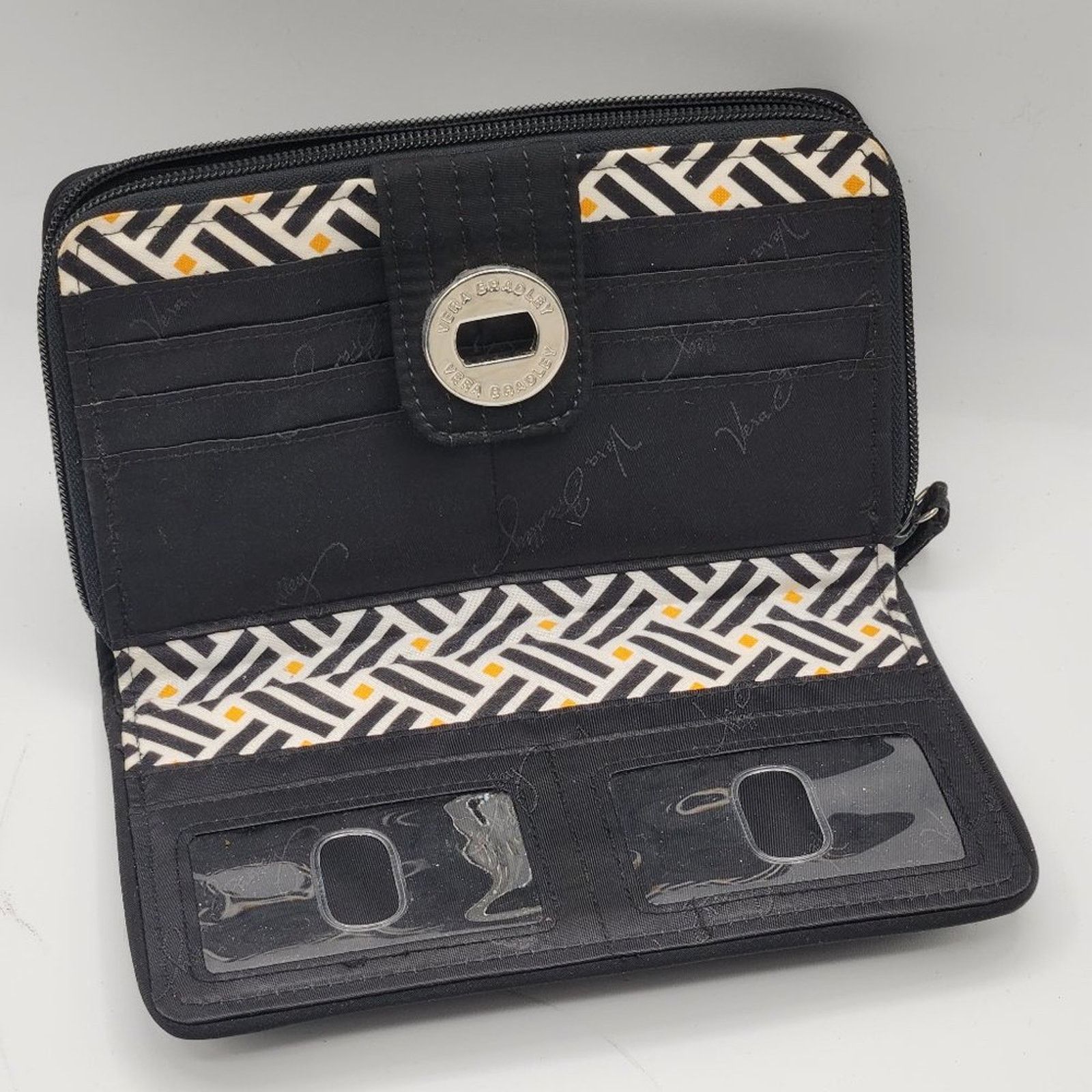 Vera Bradley RFID Turnlock Wallet - Quilted Black - Vera Bradley Size ONE SIZE - 3 Thumbnail