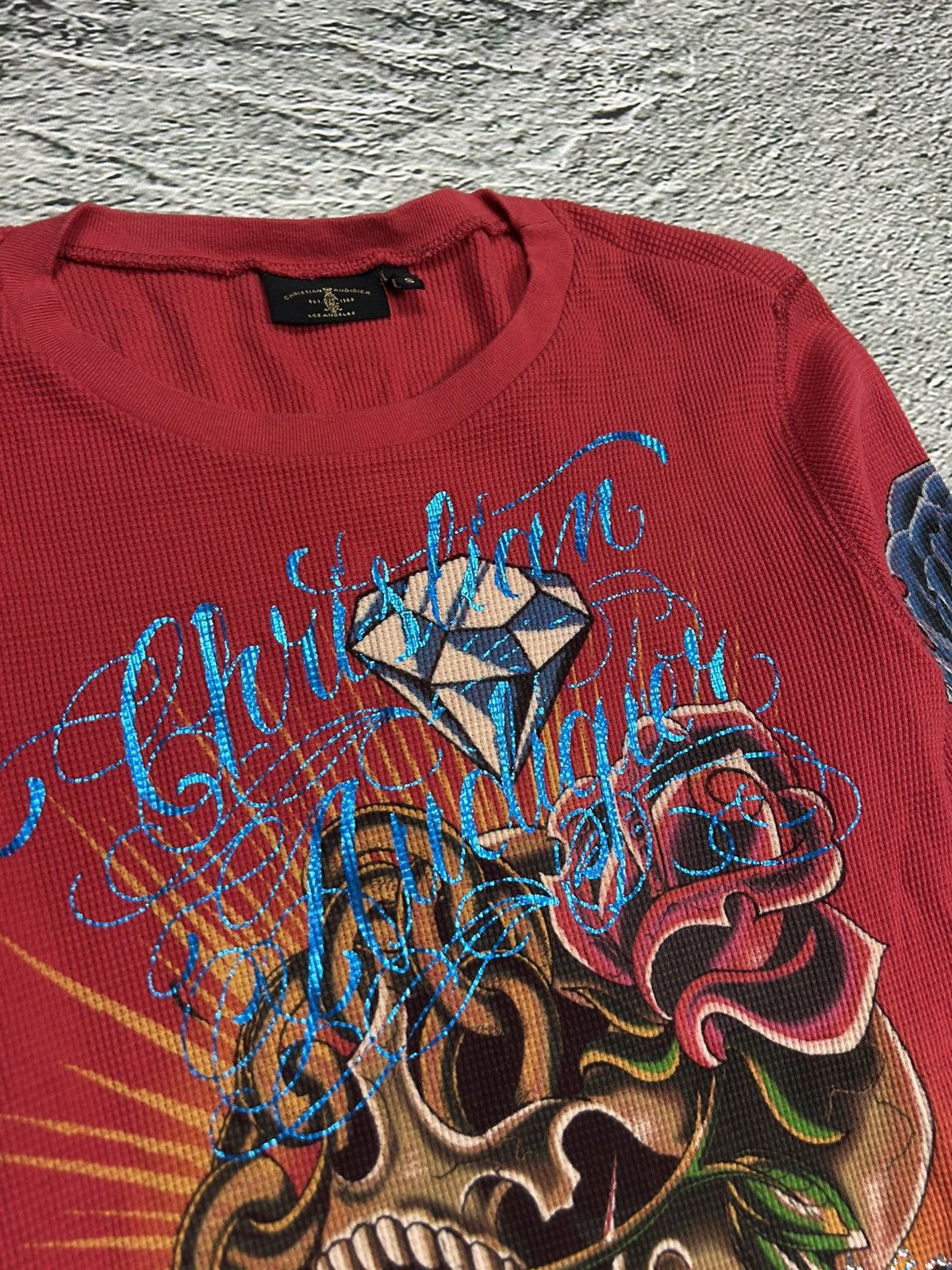 Christian Audigier × Ed Hardy × Vintage Ed Hardy Christian Audigier vintage longsleeve red skull Size S / US 4 / IT 40 - 3 Thumbnail